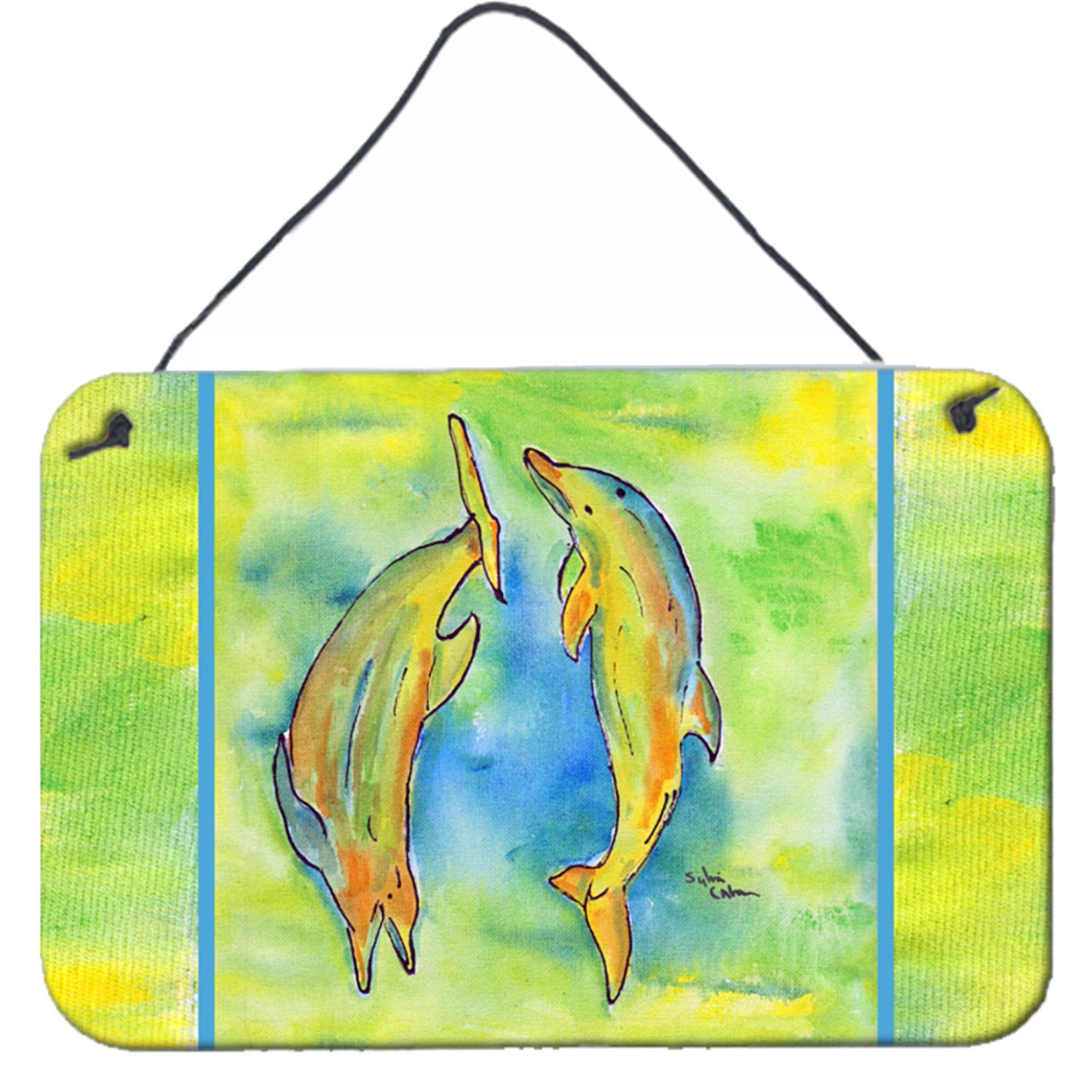 &quotCaroline's Treasures Dolphin Indoor or Aluminum Metal Wall or Door Hanging Prints, 8 x 12"", Multicolor"