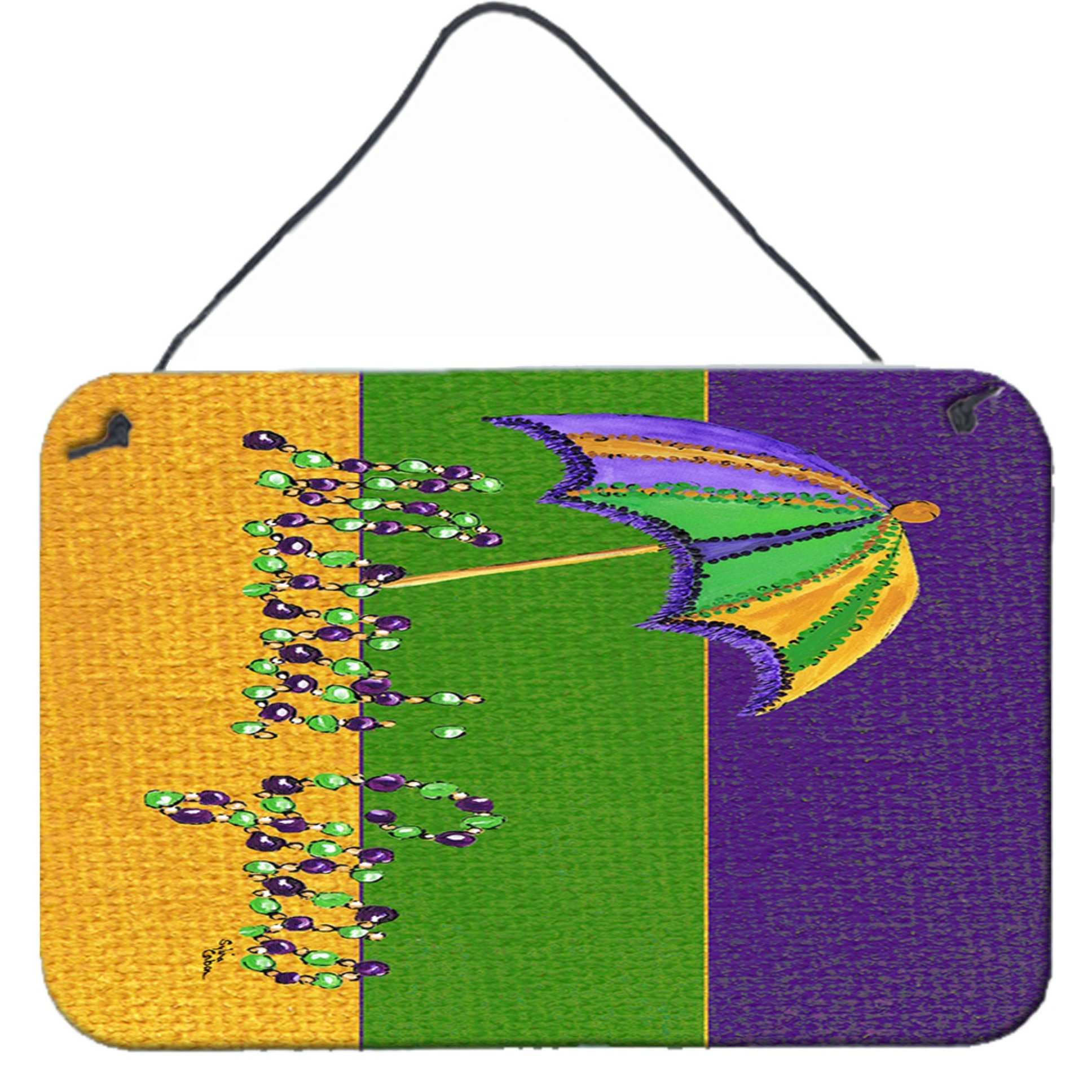 &quotCaroline's Treasures 8381DS812 Mardi Gras Aluminum Metal Wall or Door Hanging Prints, 8 x 12"""