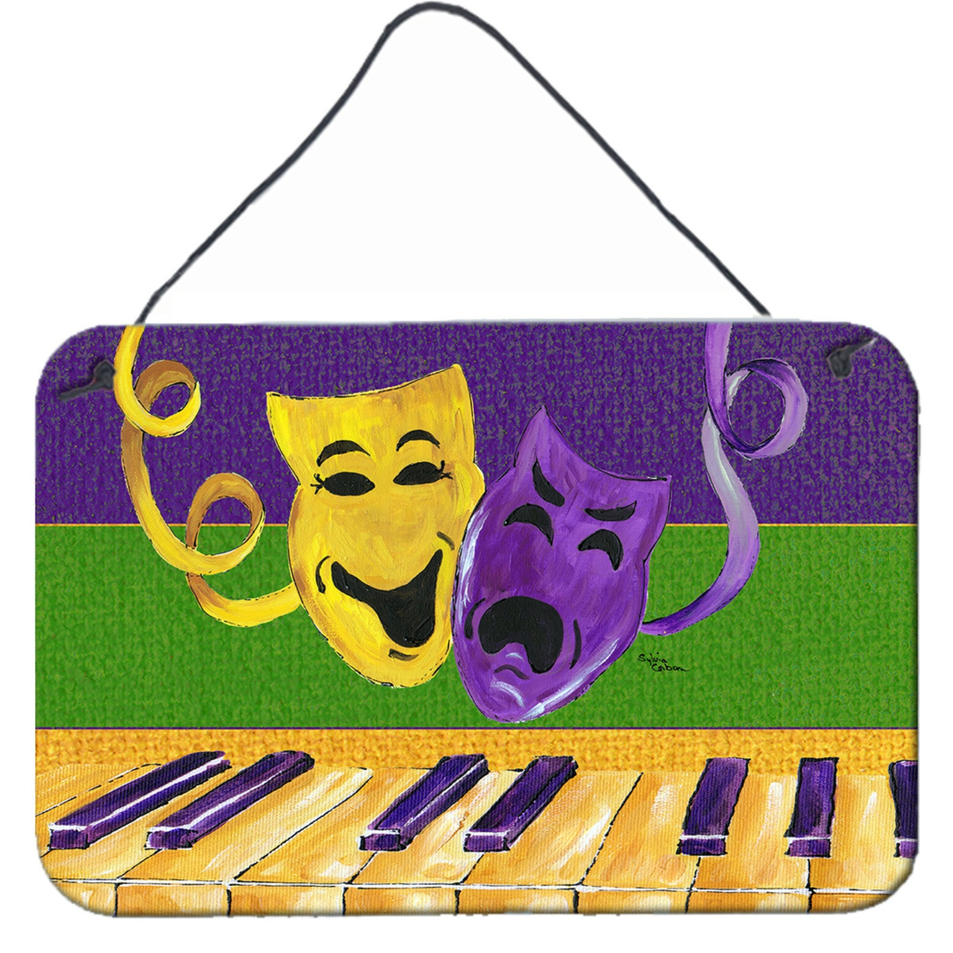 &quotCaroline's Treasures 8383DS812 Mardi Gras Aluminum Metal Wall or Door Hanging Prints, 8 x 12"""
