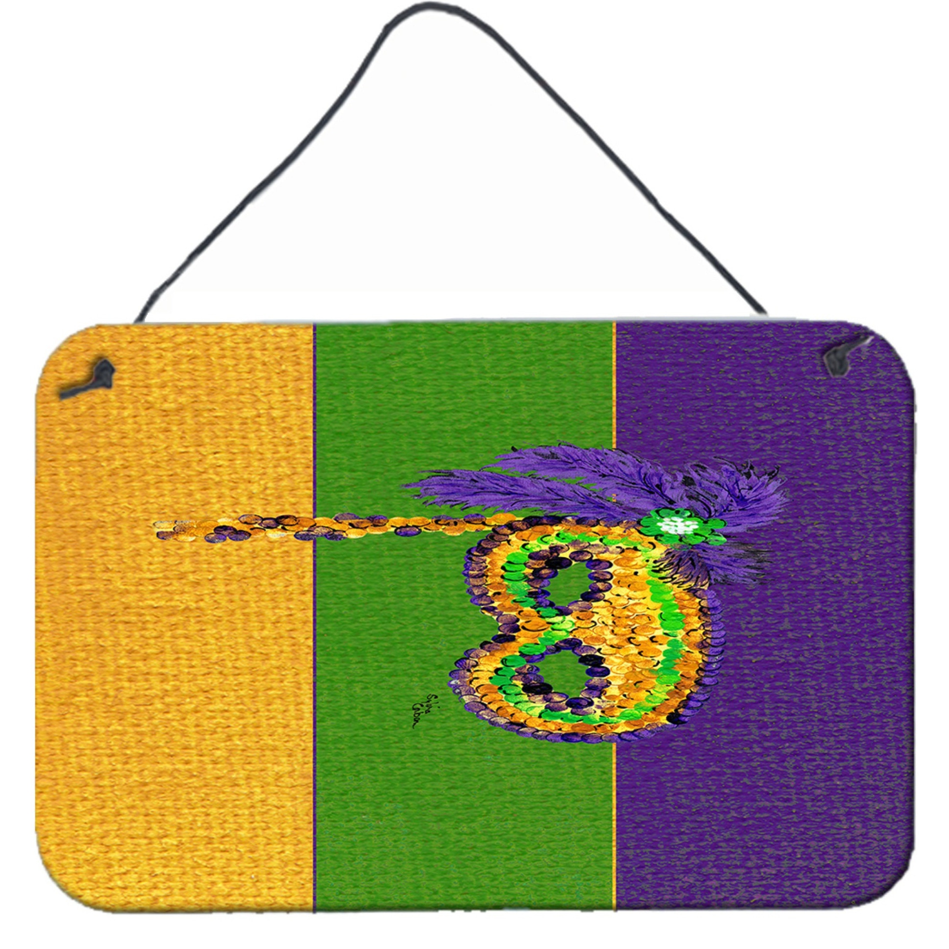 &quotCaroline's Treasures 8384DS812 Mardi Gras Aluminum Metal Wall or Door Hanging Prints, 8 x 12"""