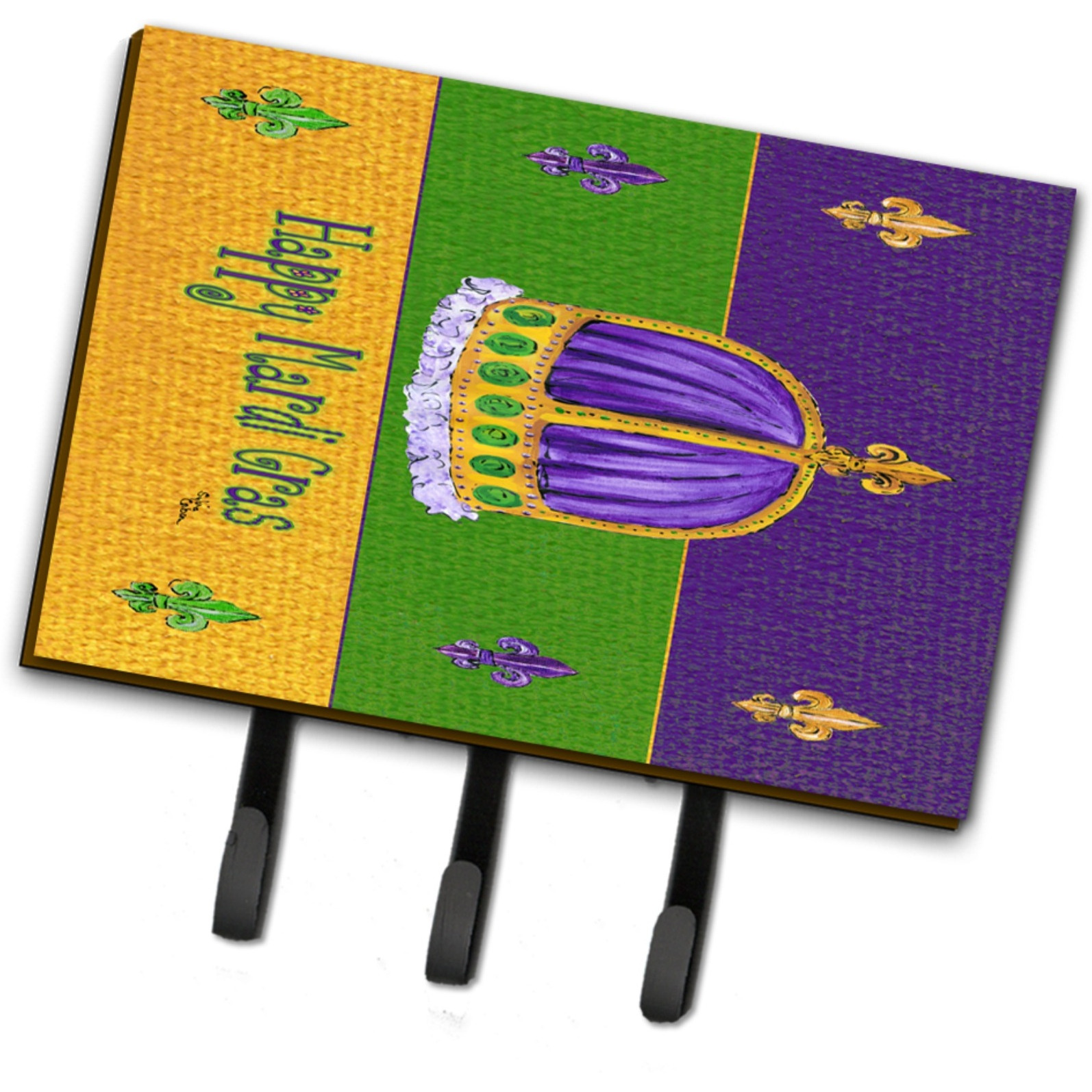 &quotCaroline's Treasures 8385TH68 Mardi Gras Leash or Key Holder, Large, Multicolor"
