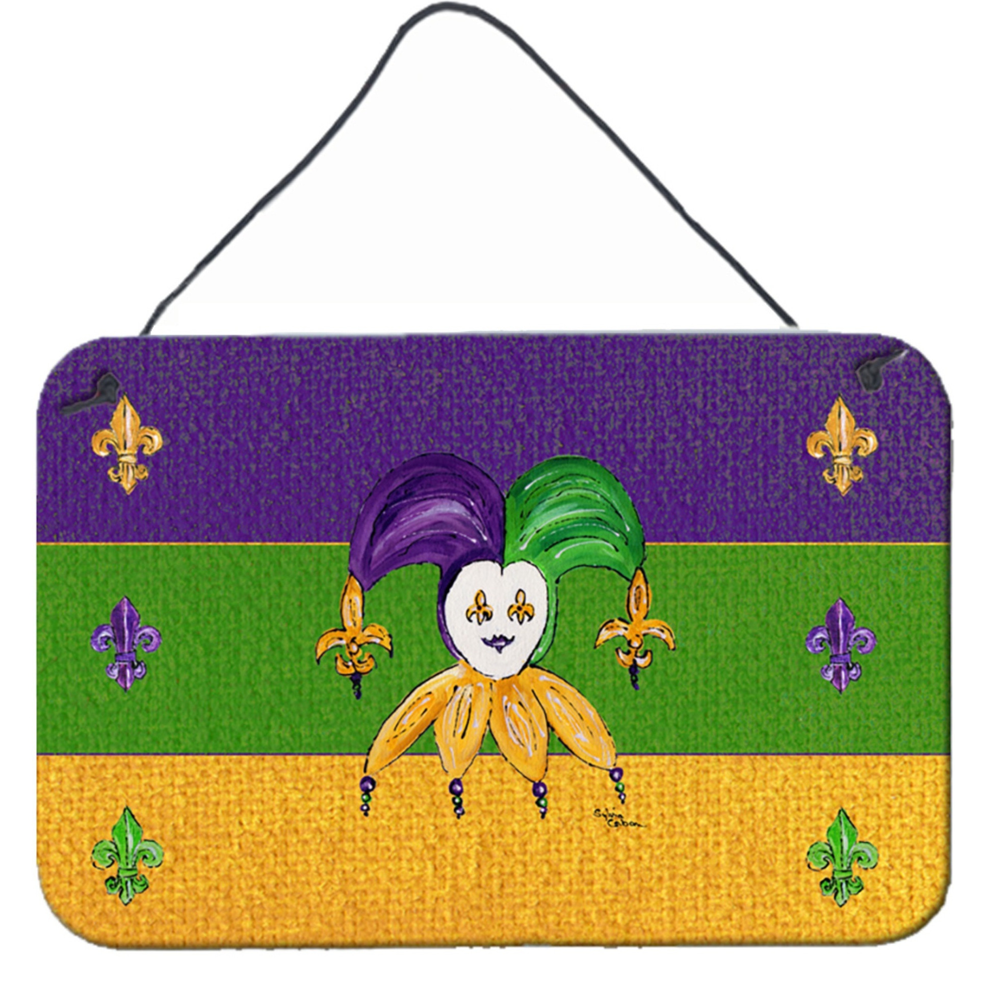 &quotCaroline's Treasures 8386DS812 Mardi Gras Aluminum Metal Wall or Door Hanging Prints, 8 x 12"""