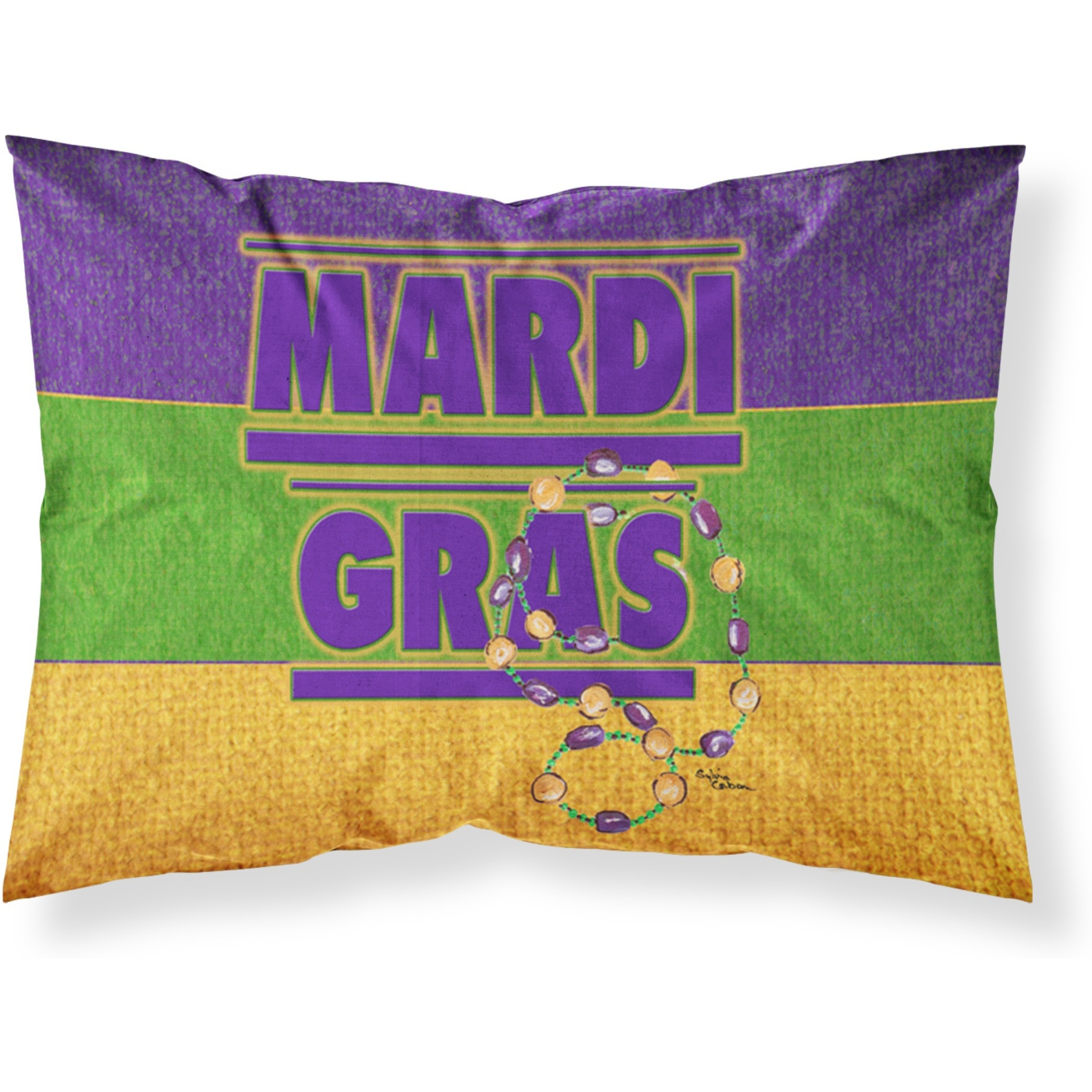 &quotCaroline's Treasures 8388PILLOWCASE Mardi Gras Moisture Wicking Fabric Standard Pillowcase, Large, Multicolor"