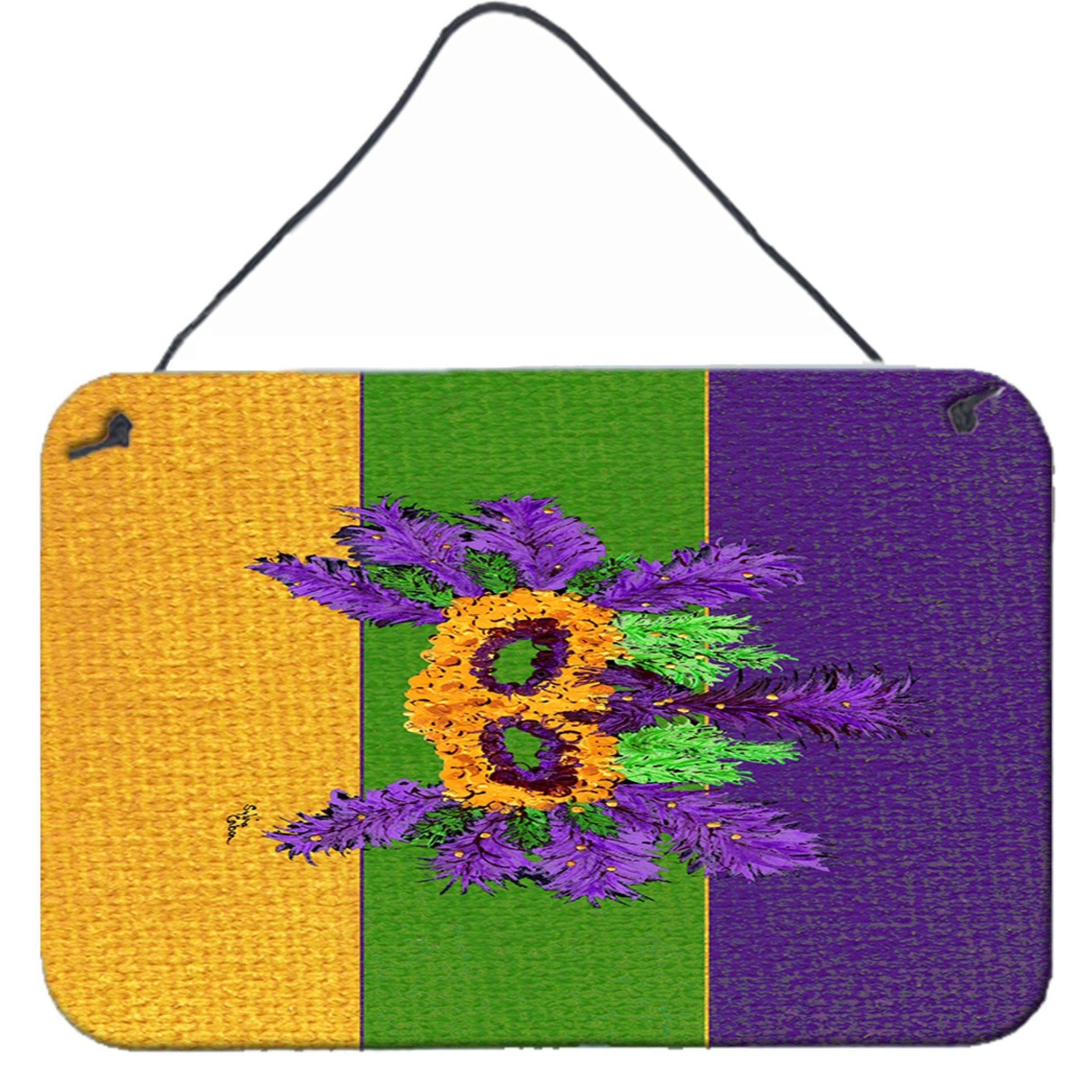 &quotCaroline's Treasures 8389DS812 Mardi Gras Aluminum Metal Wall or Door Hanging Prints, 8 x 12"""