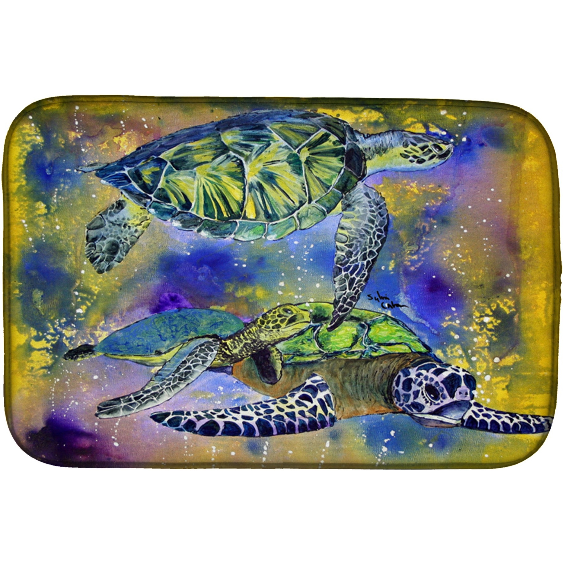 &quotCaroline's Treasures Turtle Dish Drying Mat, 14 x 21, Multicolor"