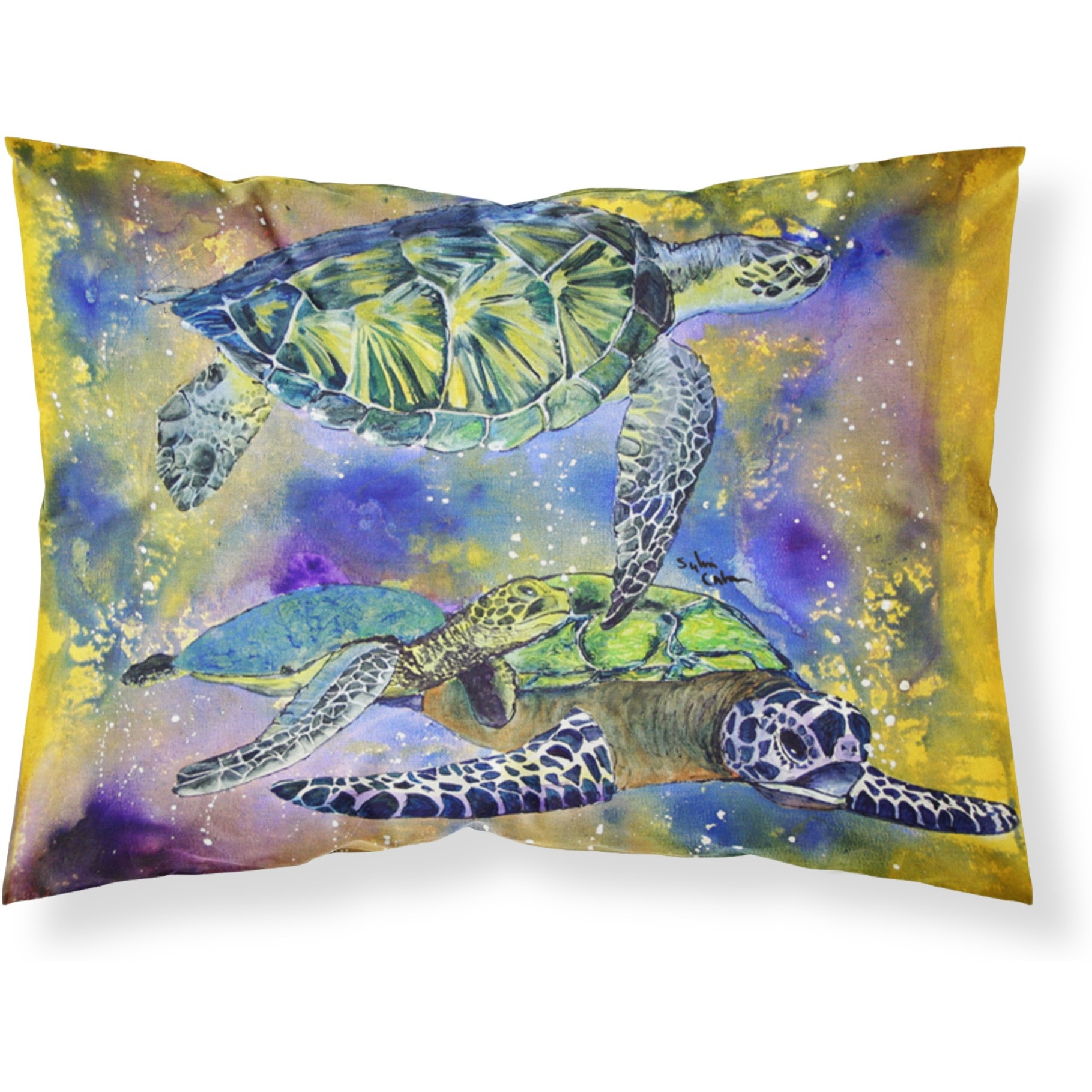 &quotCaroline's Treasures 8394PILLOWCASE Turtle Moisture Wicking Fabric Standard Pillowcase, Large, Multicolor"