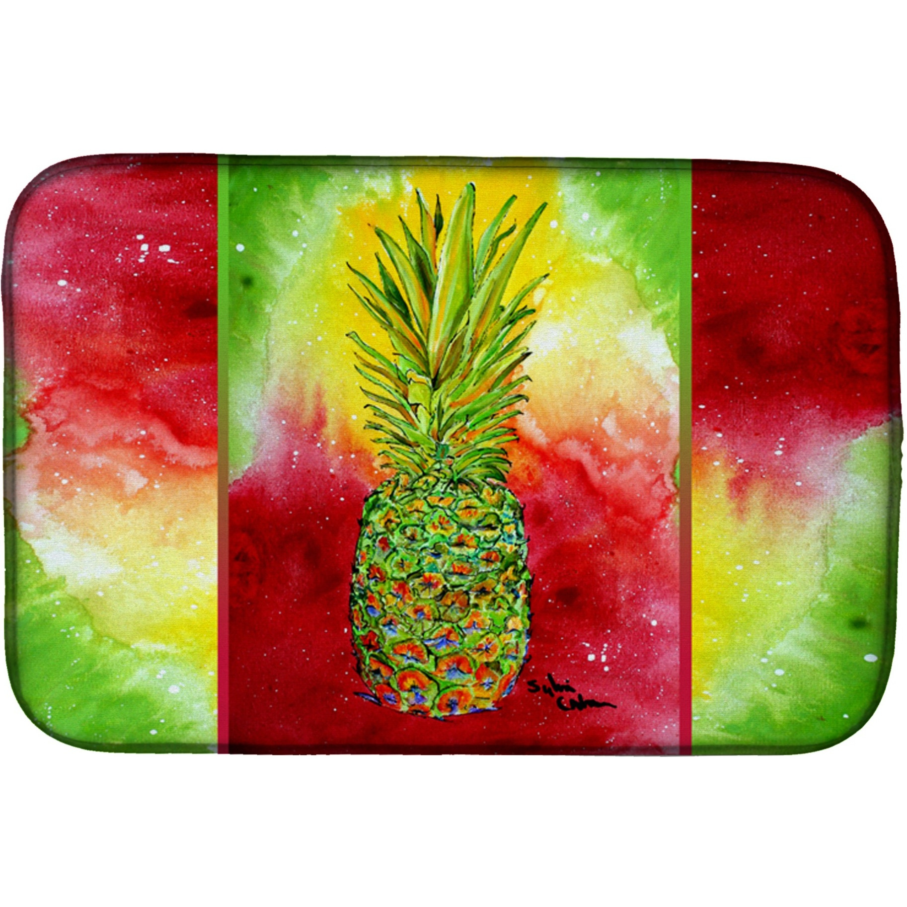 &quotCaroline's Treasures Pineapple Dish Drying Mat, 14"" x 21"", Multicolor"