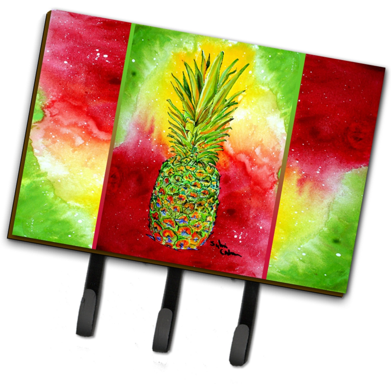 &quotCaroline's Treasures 8395TH68 Pineapple Leash or Key Holder, Large, Multicolor"