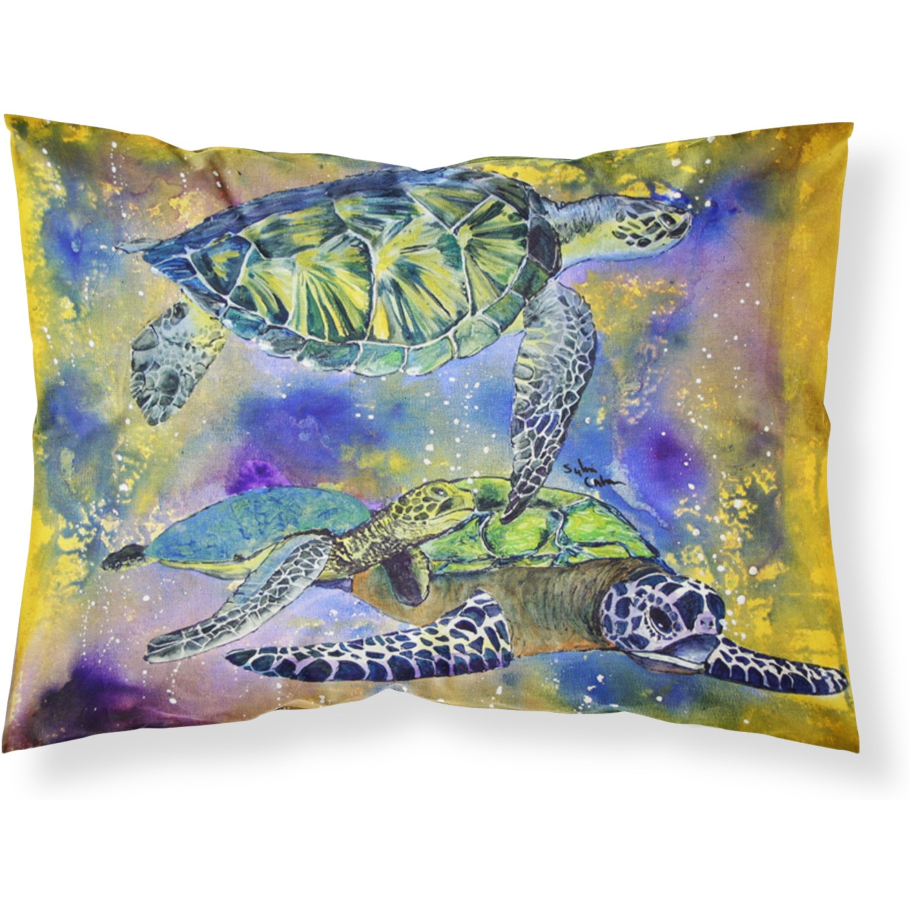 &quotCaroline's Treasures 8405PILLOWCASE Turtle Moisture Wicking Fabric Standard Pillowcase, Large, Multicolor"