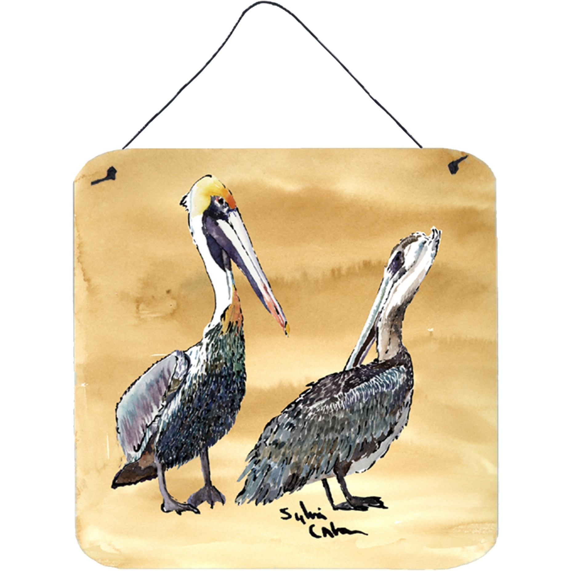 &quotCaroline's Treasures 8408DS66 Bird-Pelican Aluminum Metal Wall or Door Hanging Prints, 6 x 6"", Multicolor"