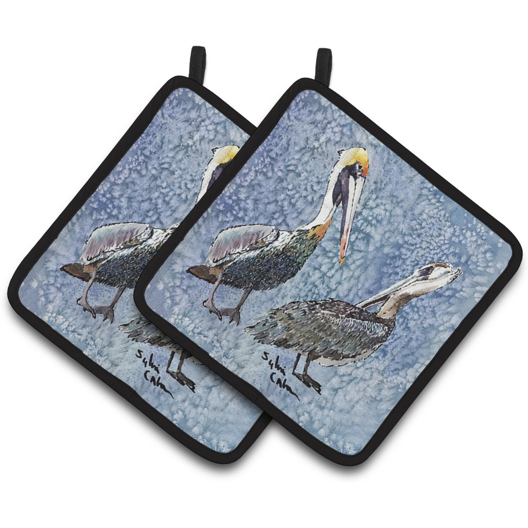&quotCaroline's Treasures Pelican Pair of Pot Holders 8409PTHD, 7.5HX7.5W, Multicolor"