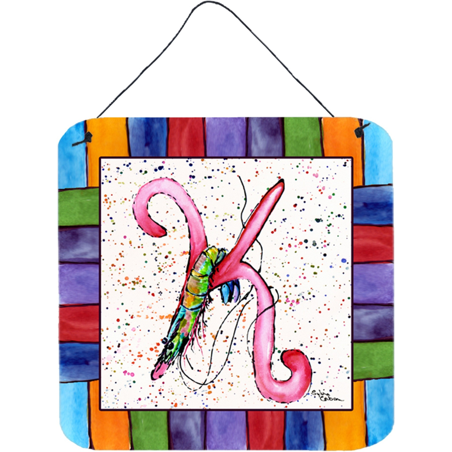 &quotCaroline's Treasures 8434-KDS66 Beach and Seafood Aluminum Metal Wall or Door Hanging Prints, 6 x 6"", Multicolor"