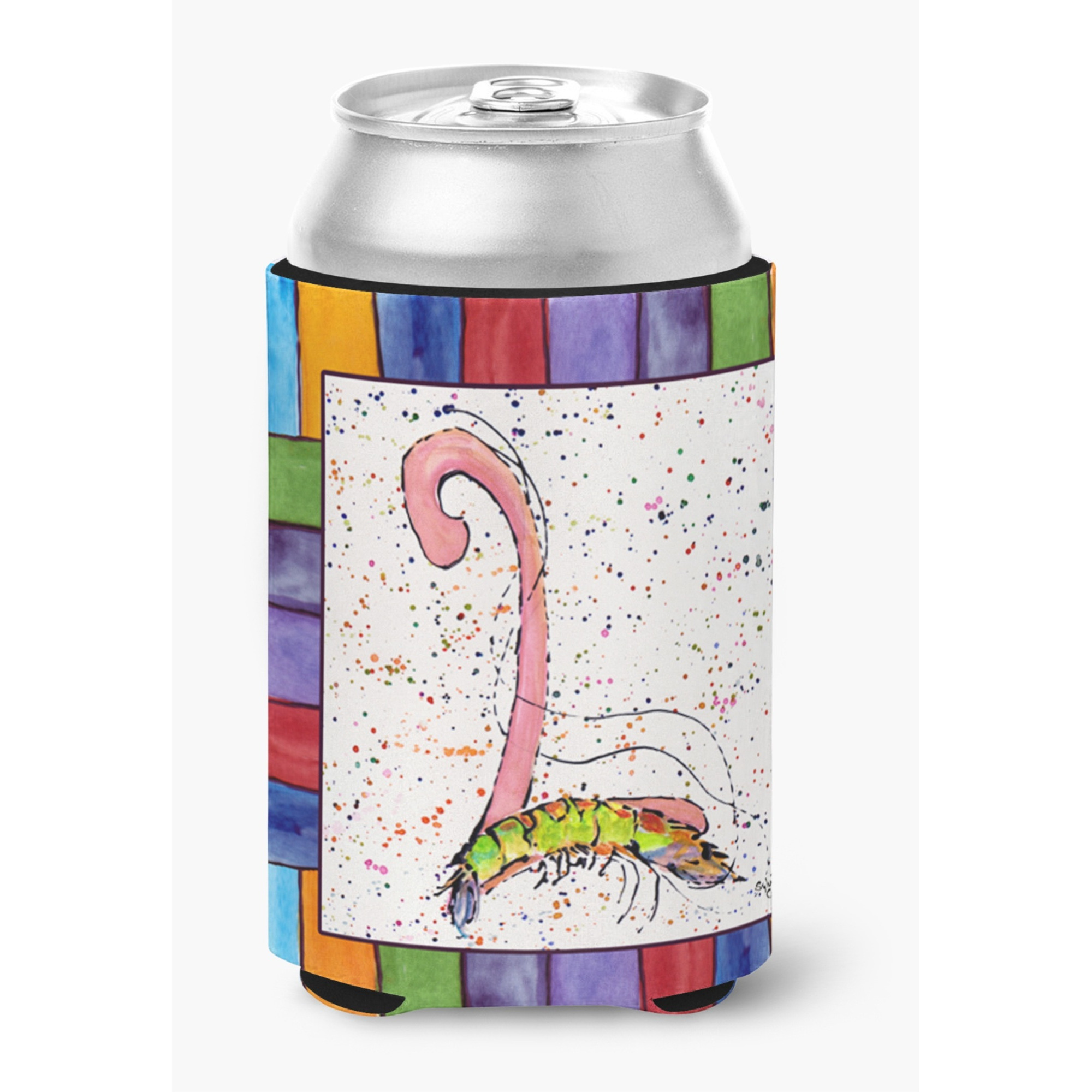 Letter L with Shrimp Can or Bottle Beverage Insulator Hugger 8435