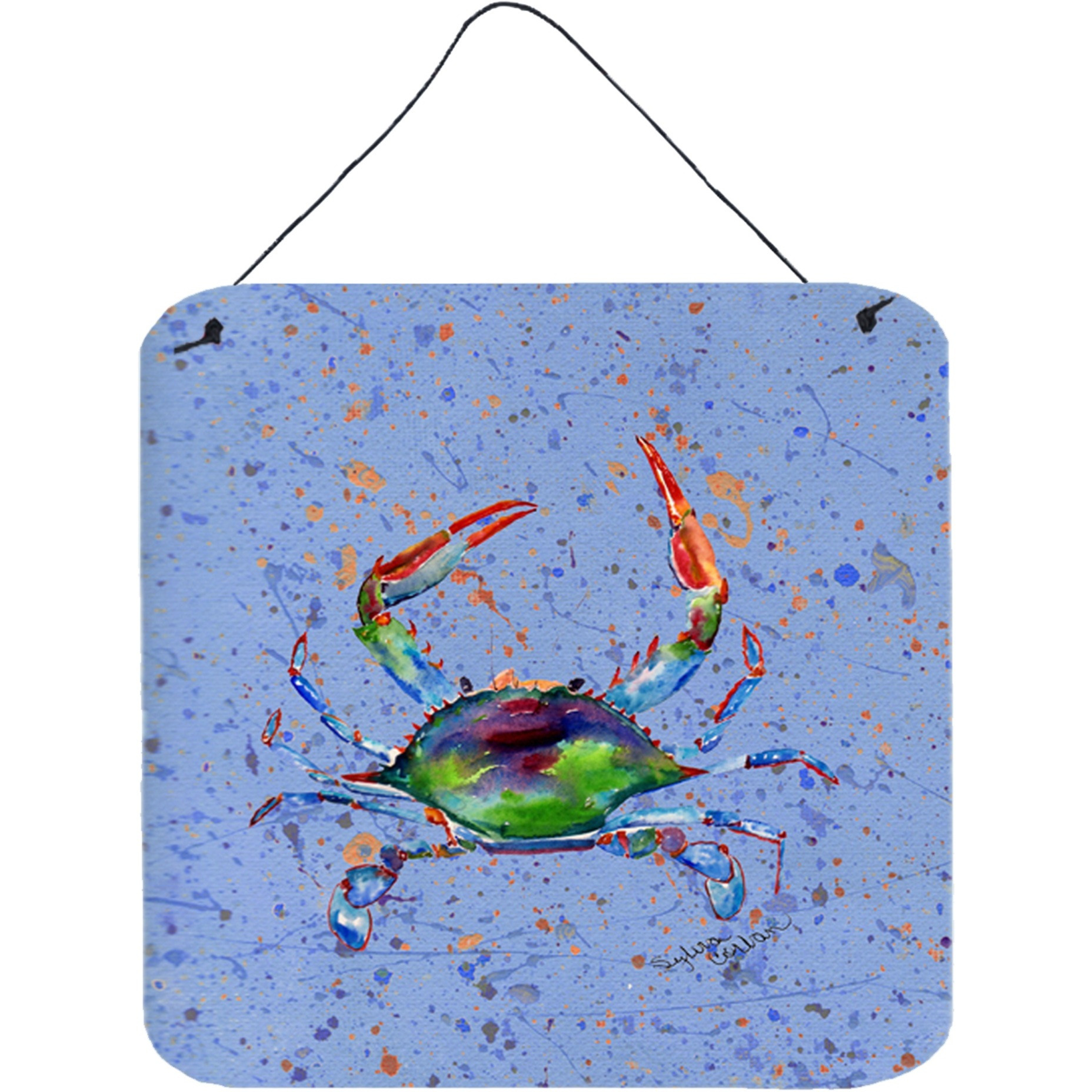 &quotCaroline's Treasures 8457DS66 Crab Aluminum Metal Wall or Door Hanging Prints, 6 x 6"", Multicolor"