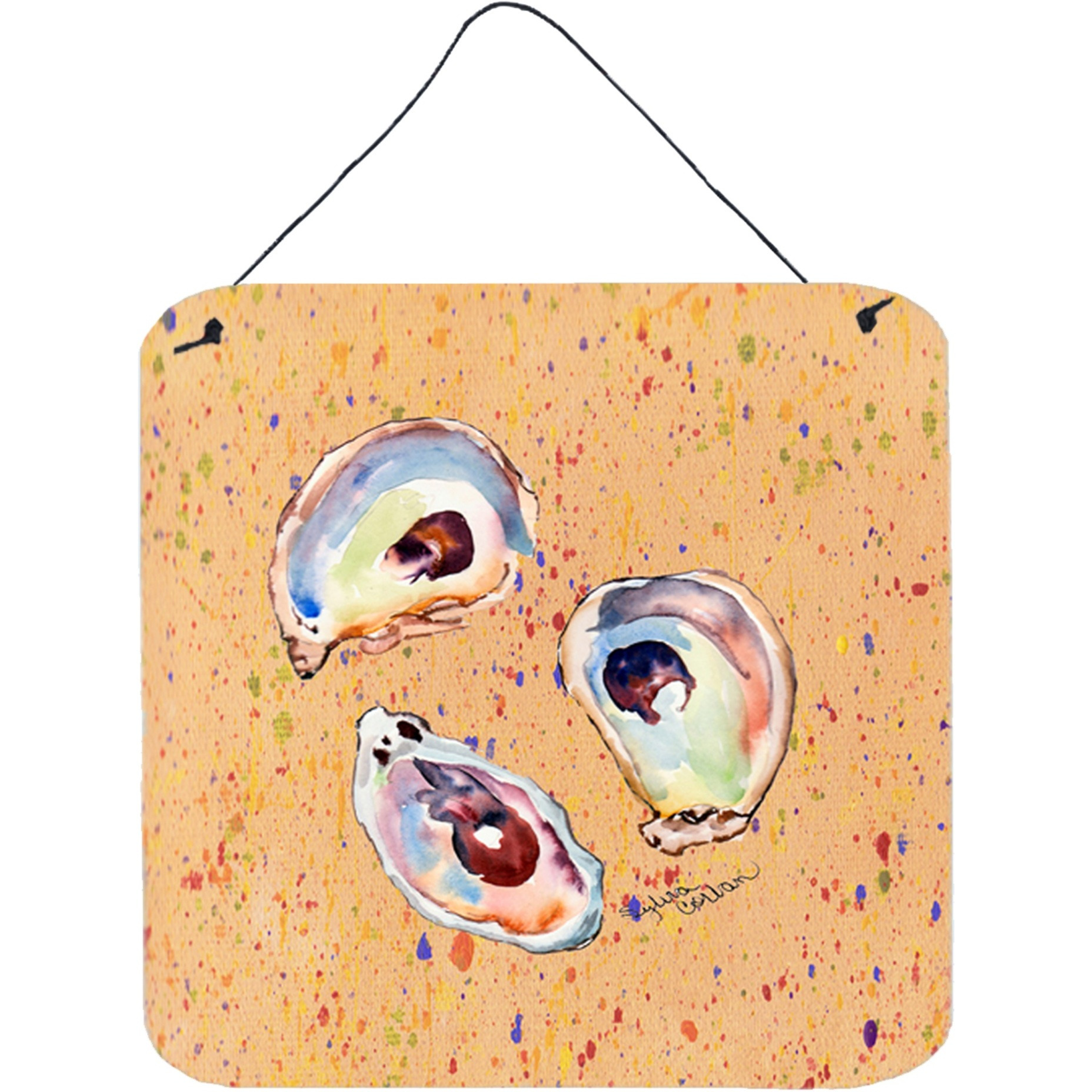 &quotCaroline's Treasures 8466DS66 Oyster Aluminum Metal Wall or Door Hanging Prints, 6 x 6"", Multicolor"