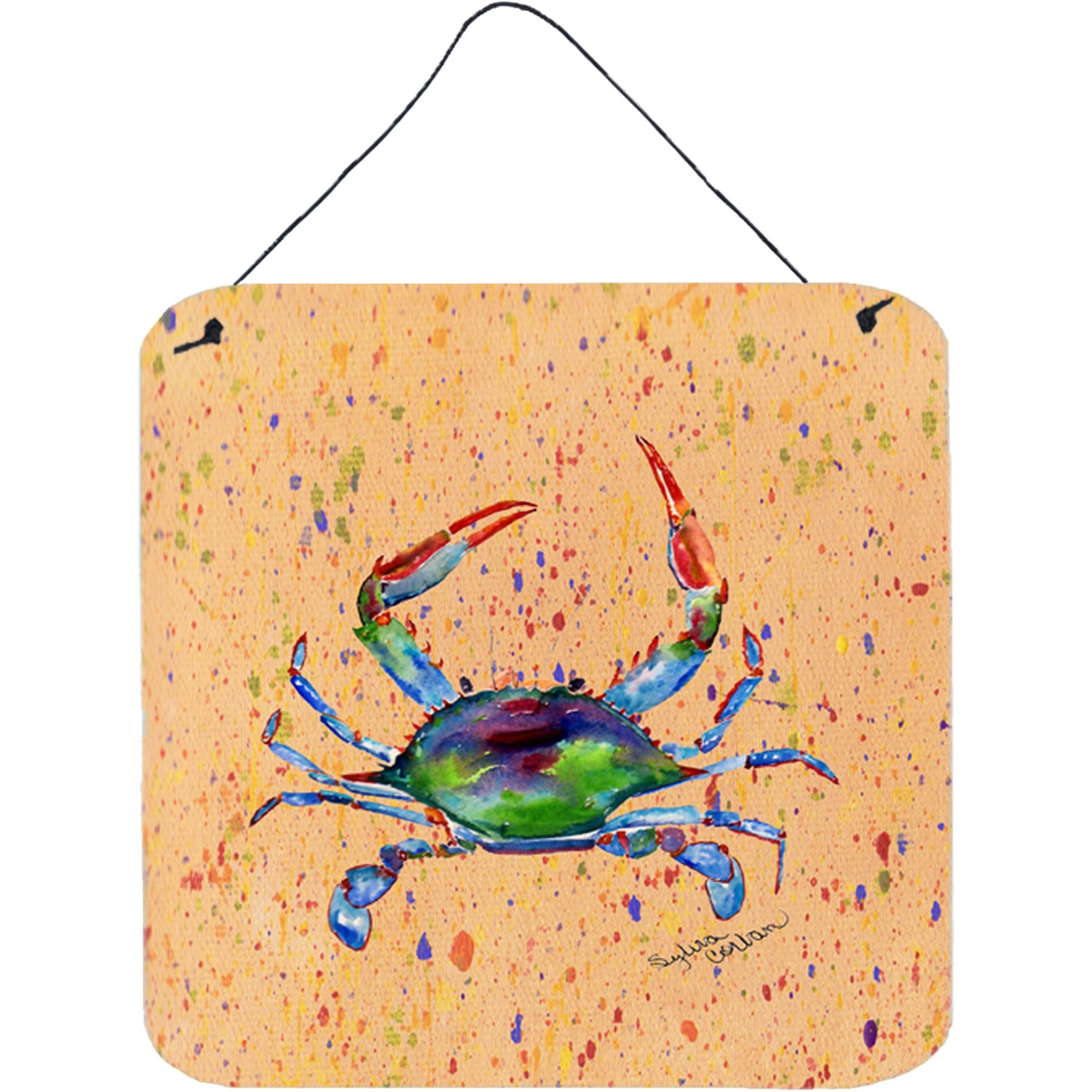 &quotCaroline's Treasures 8467DS66 Crab Aluminum Metal Wall or Door Hanging Prints, 6 x 6"", Multicolor"