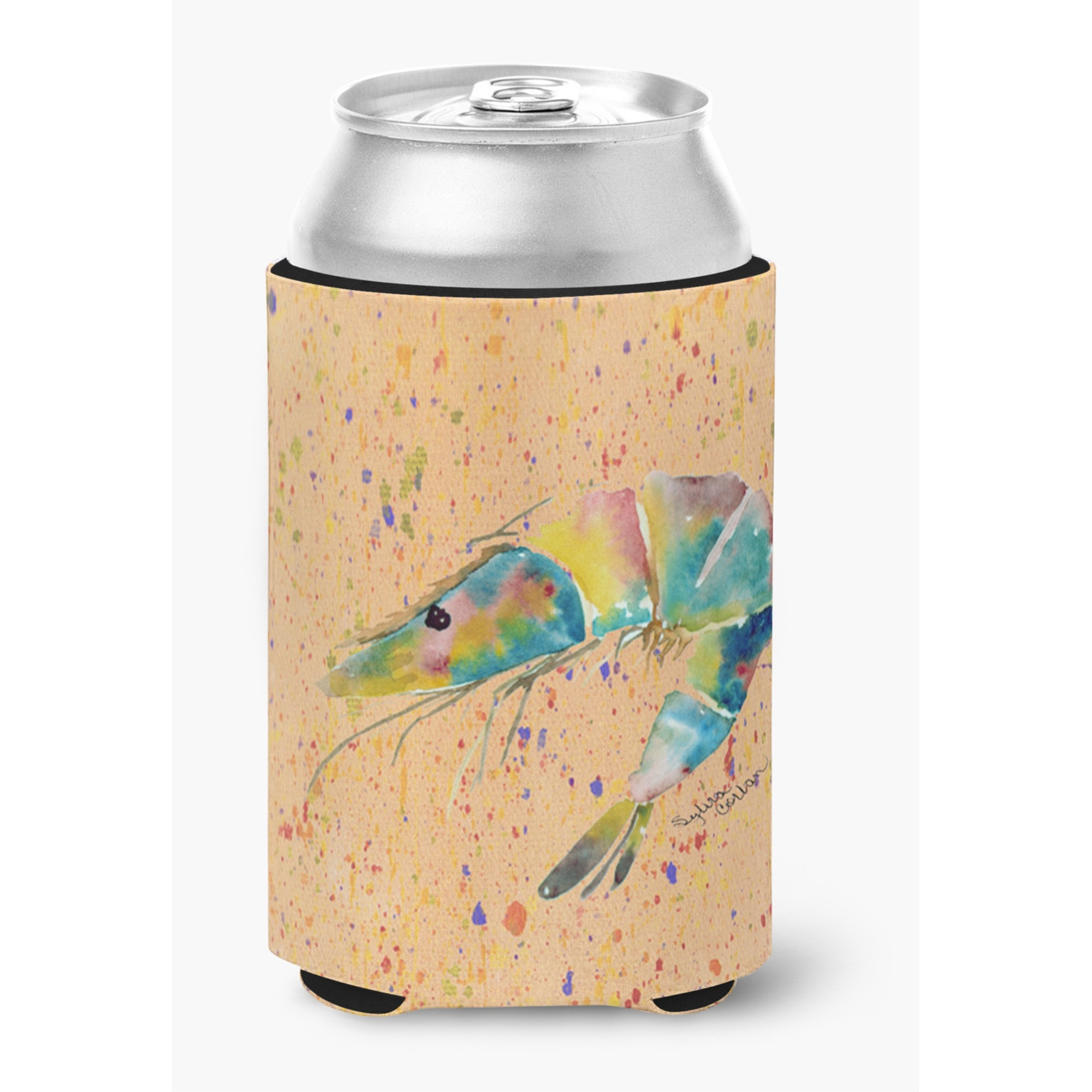 Shrimp on Coral Can or Bottle Beverage Insulator Hugger