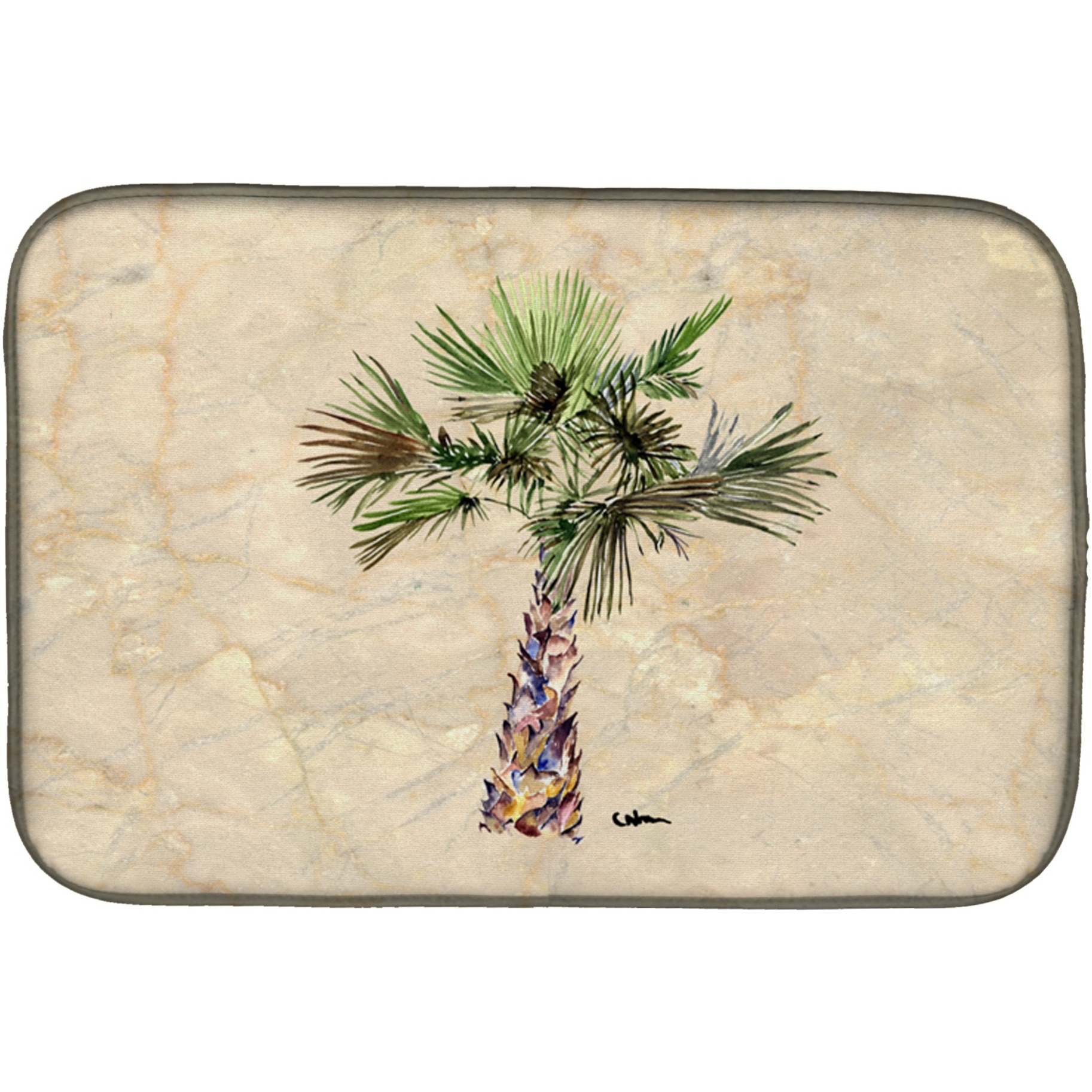 &quotCaroline's Treasures Palm Tree Dish Drying Mat, 14"" x 21"", Multicolor"