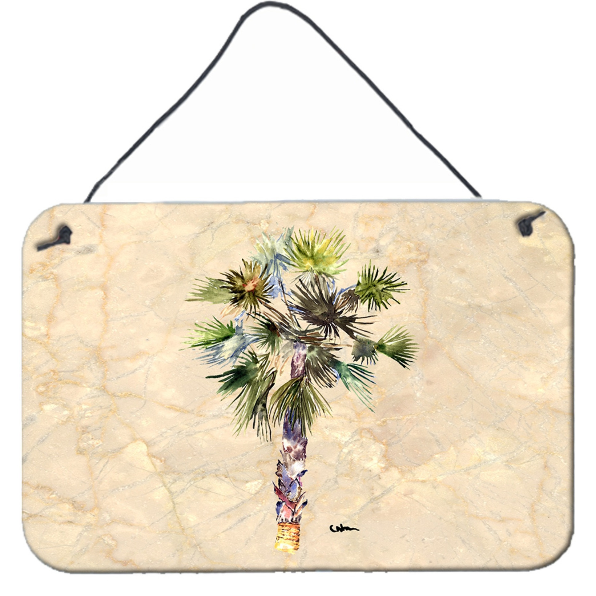 &quotCaroline's Treasures 8481DS812 Palm Tree Aluminum Metal Wall or Door Hanging Prints, 8 x 12"""