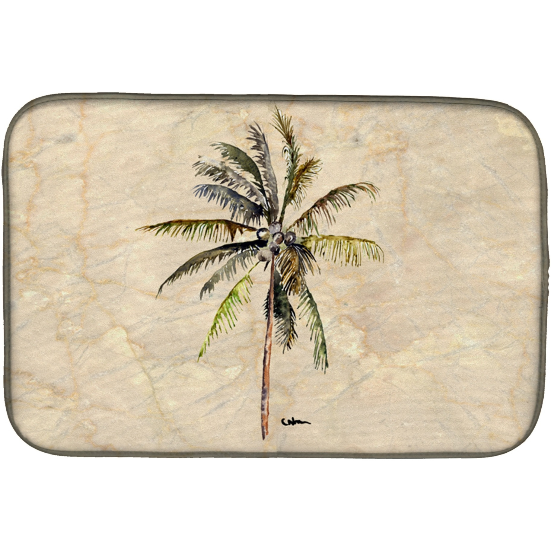 &quotCaroline's Treasures Palm Tree Dish Drying Mat, 14"" x 21"", Multicolor"