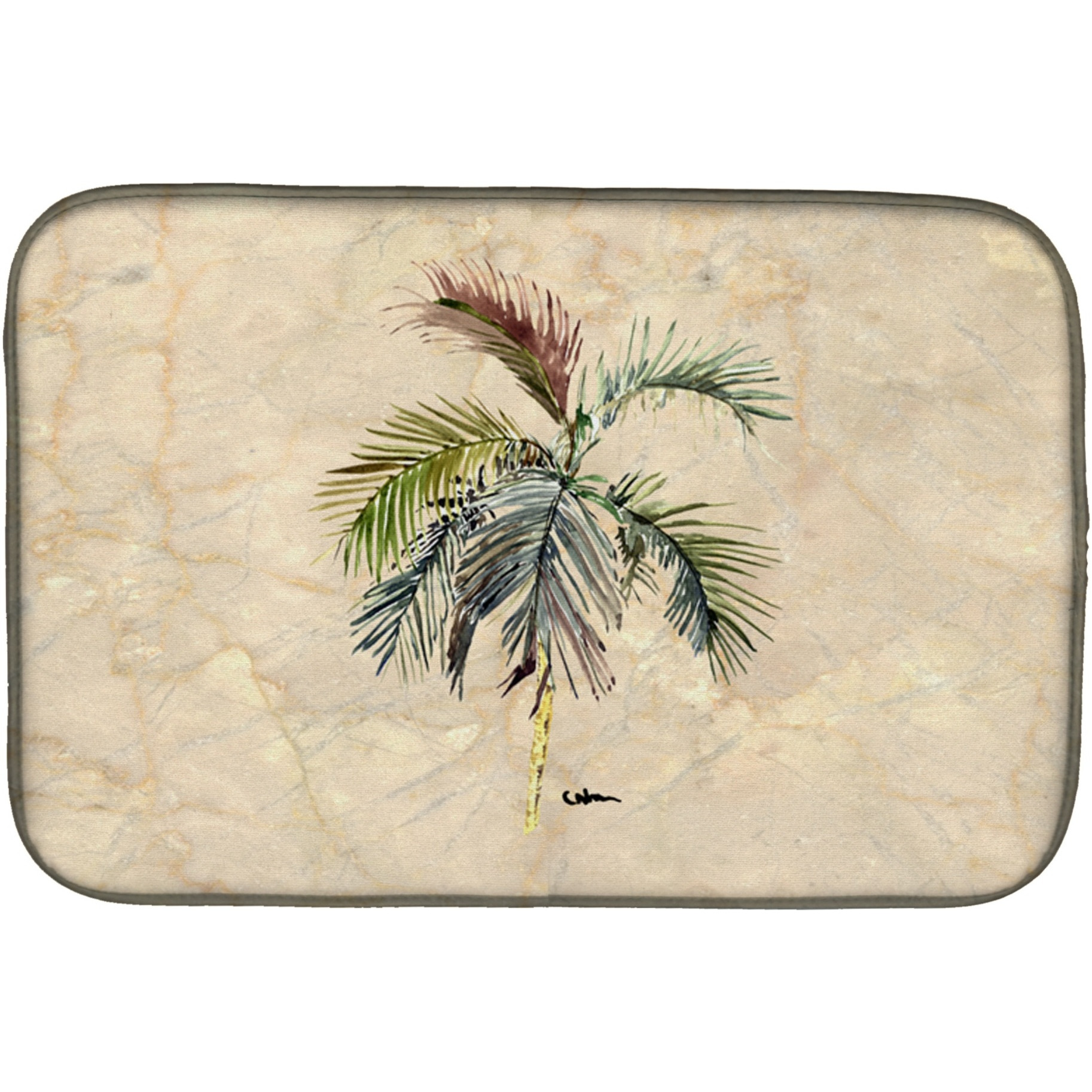 &quotCaroline's Treasures Palm Tree Dish Drying Mat, 14"" x 21"", Multicolor"