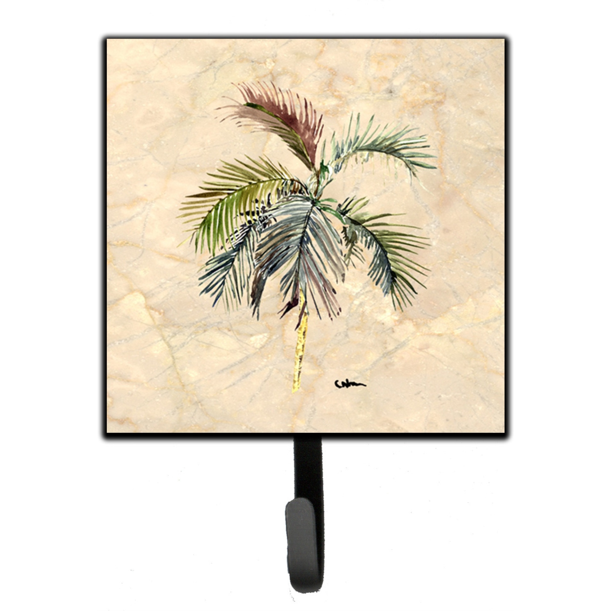 &quotCaroline's Treasures 8483SH4 Tree-Palm Tree Leash Holder or Key Hook, Small, Multicolor"