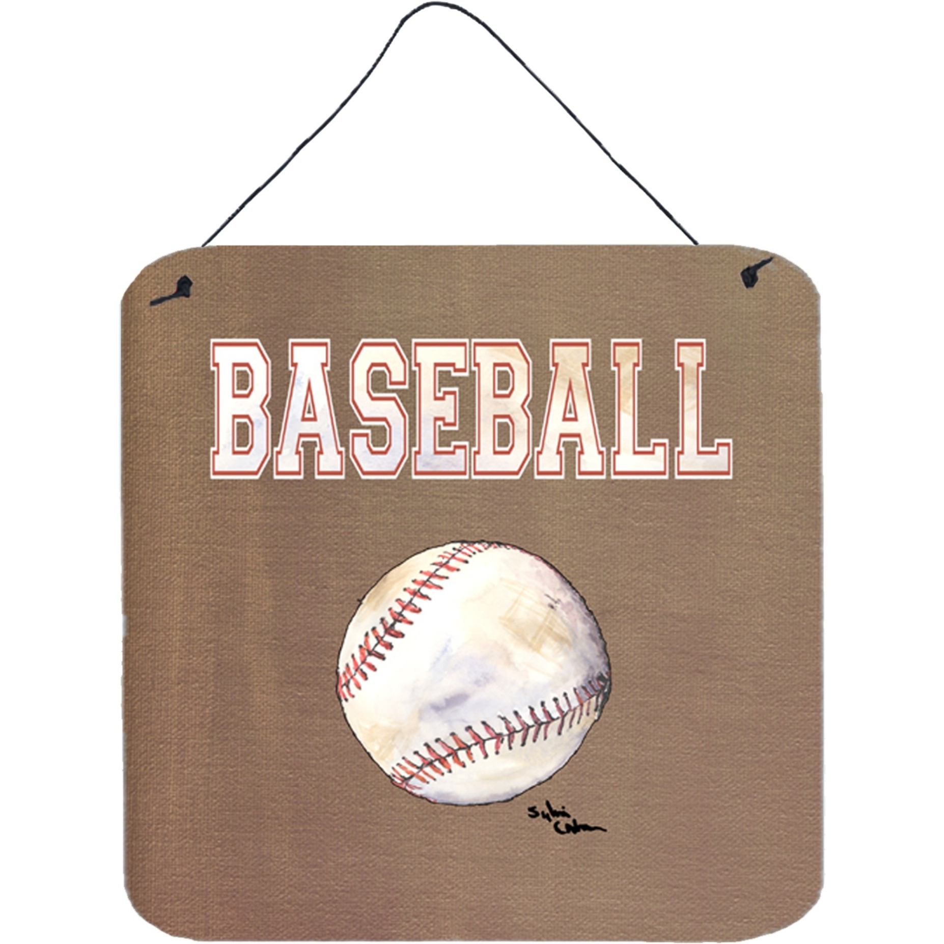 &quotCaroline's Treasures Baseball Aluminum Metal Wall or Door Hanging Prints, 6 x 6"", Multicolor"