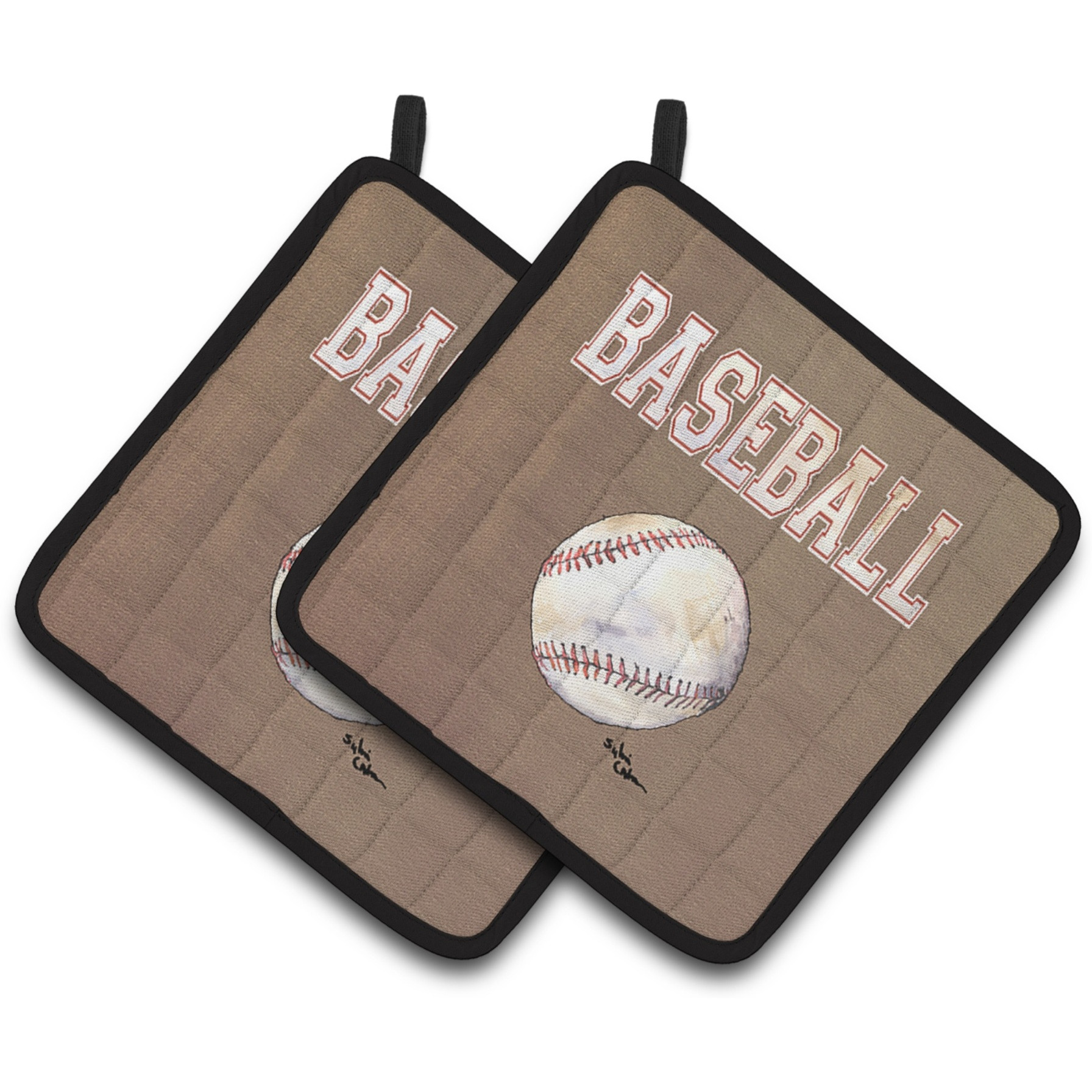 &quotCaroline's Treasures Baseball Pair of Pot Holders 8485PTHD, 7.5HX7.5W, Multicolor"