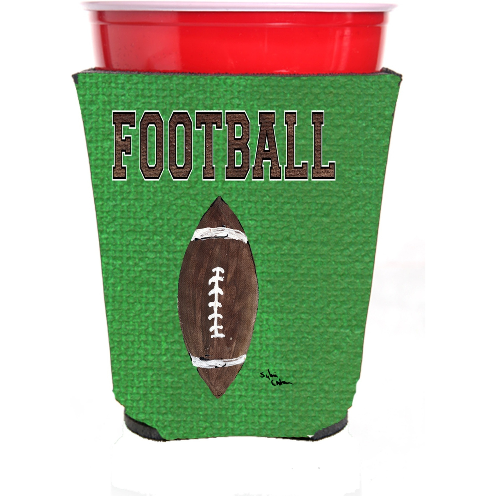 Football Red Solo Cup Beverage Insulator Hugger