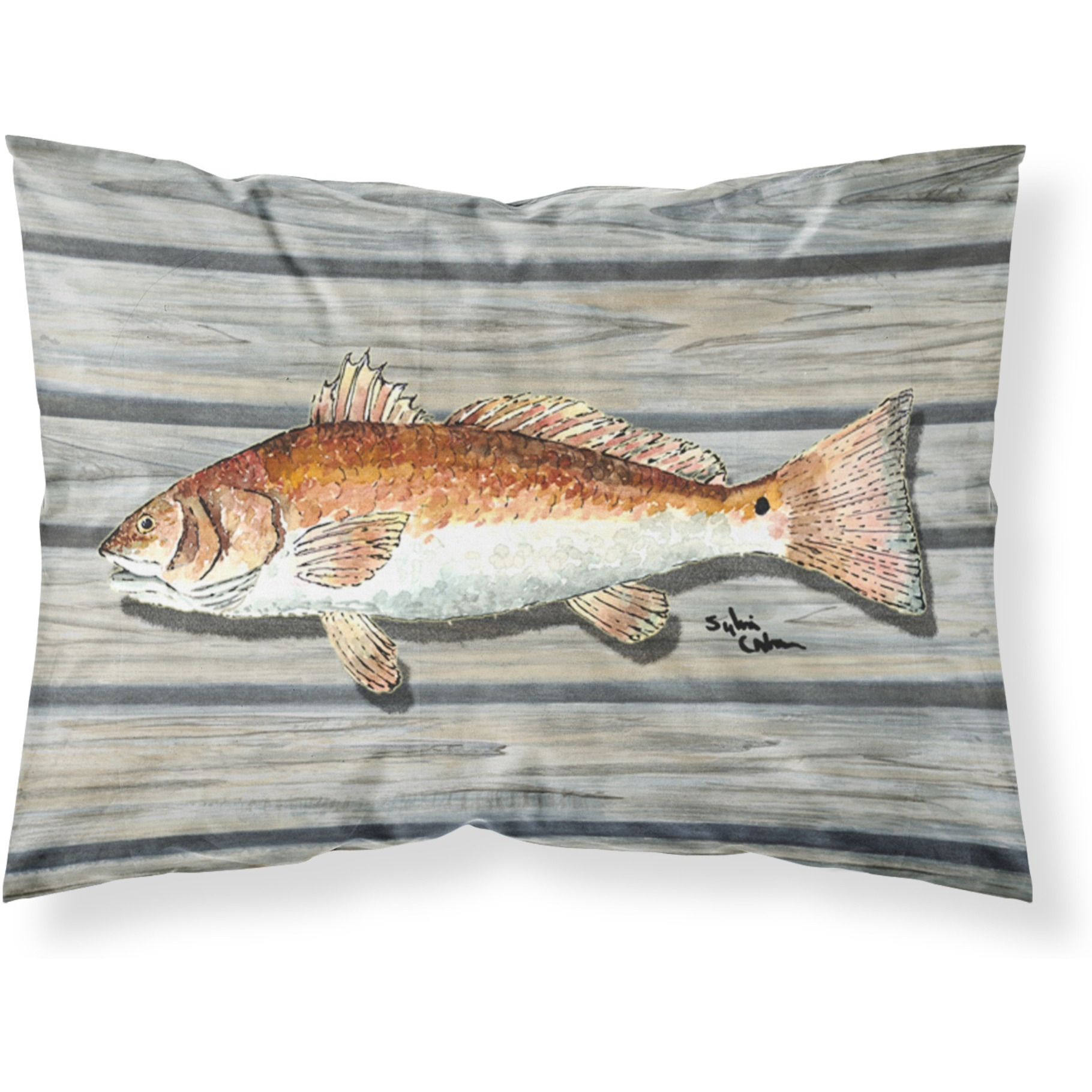 &quotCaroline's Treasures 8489PILLOWCASE Red Fish Moisture Wicking Fabric Standard Pillowcase, Large, Multicolor"
