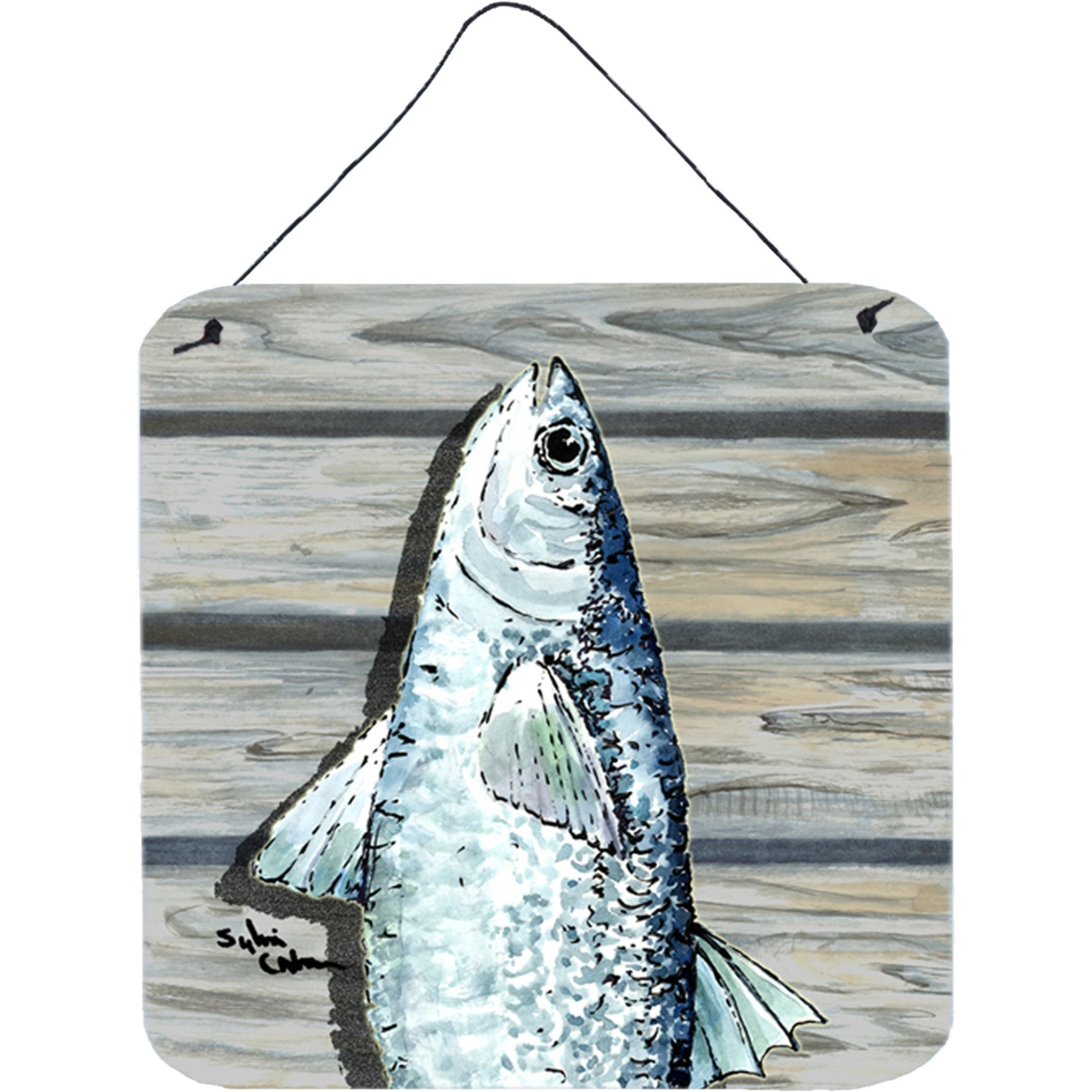 &quotCaroline's Treasures Mullet Aluminum Metal Wall or Door Hanging Prints, 6 x 6"", Multicolor"