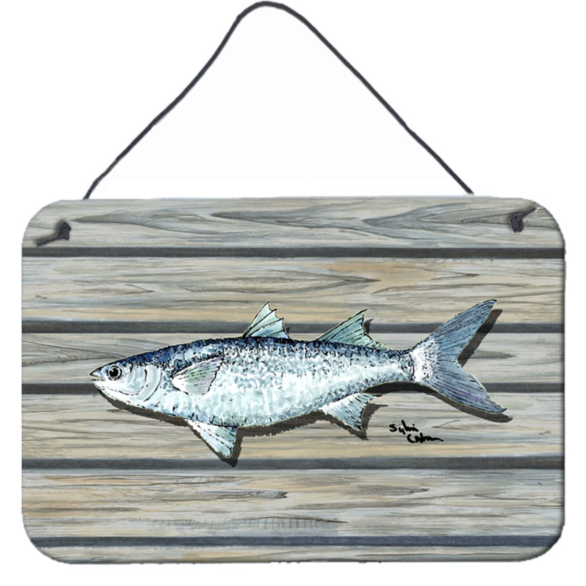&quotCaroline's Treasures Fish Mullet Aluminum Metal Wall or Door Hanging Prints, 8 x 12"""