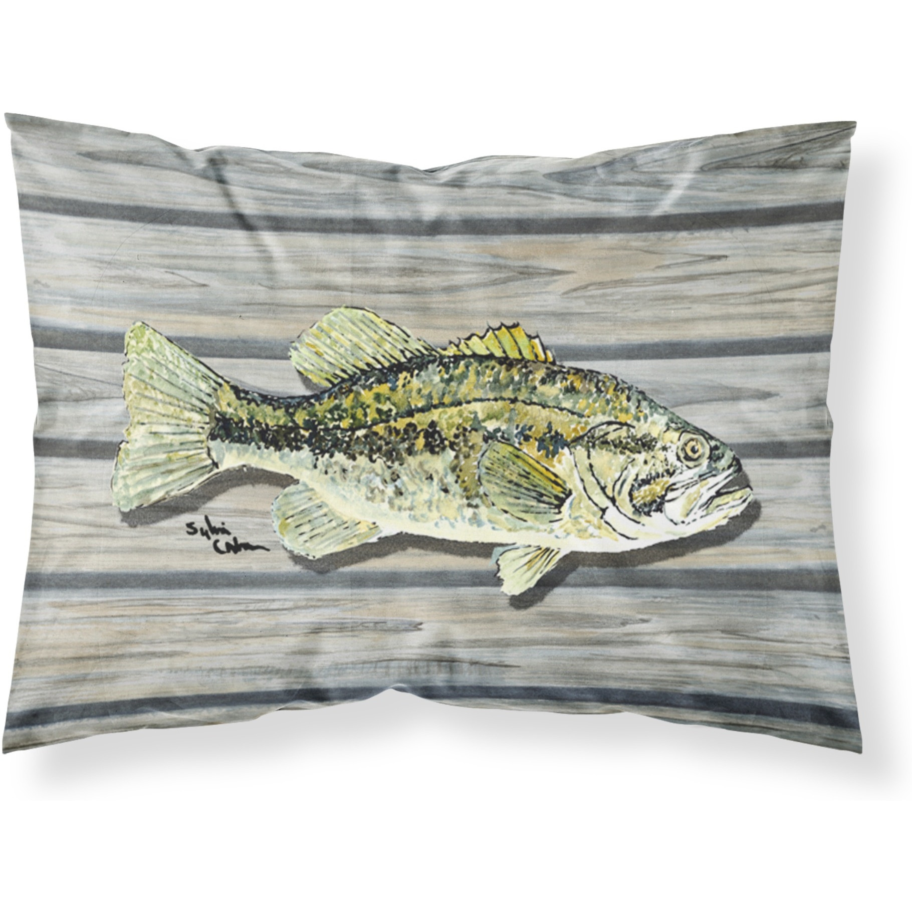 &quotCaroline's Treasures 8493PILLOWCASE Fish Bass Small Mouth Moisture Wicking Fabric Standard Pillowcase, Large, Multicolor"
