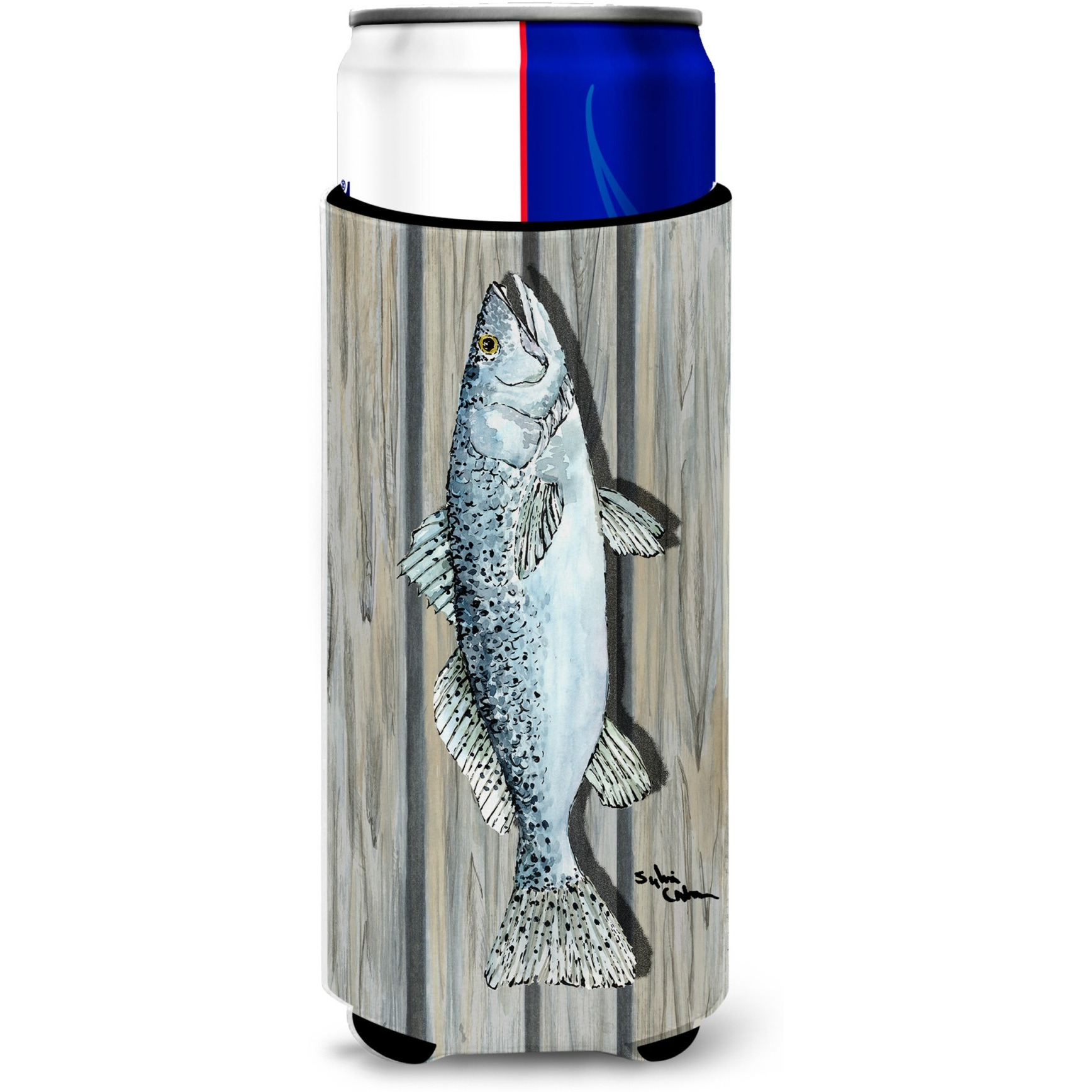 Fish Speckled Trout Ultra Beverage Insulators for slim cans 8494MUK