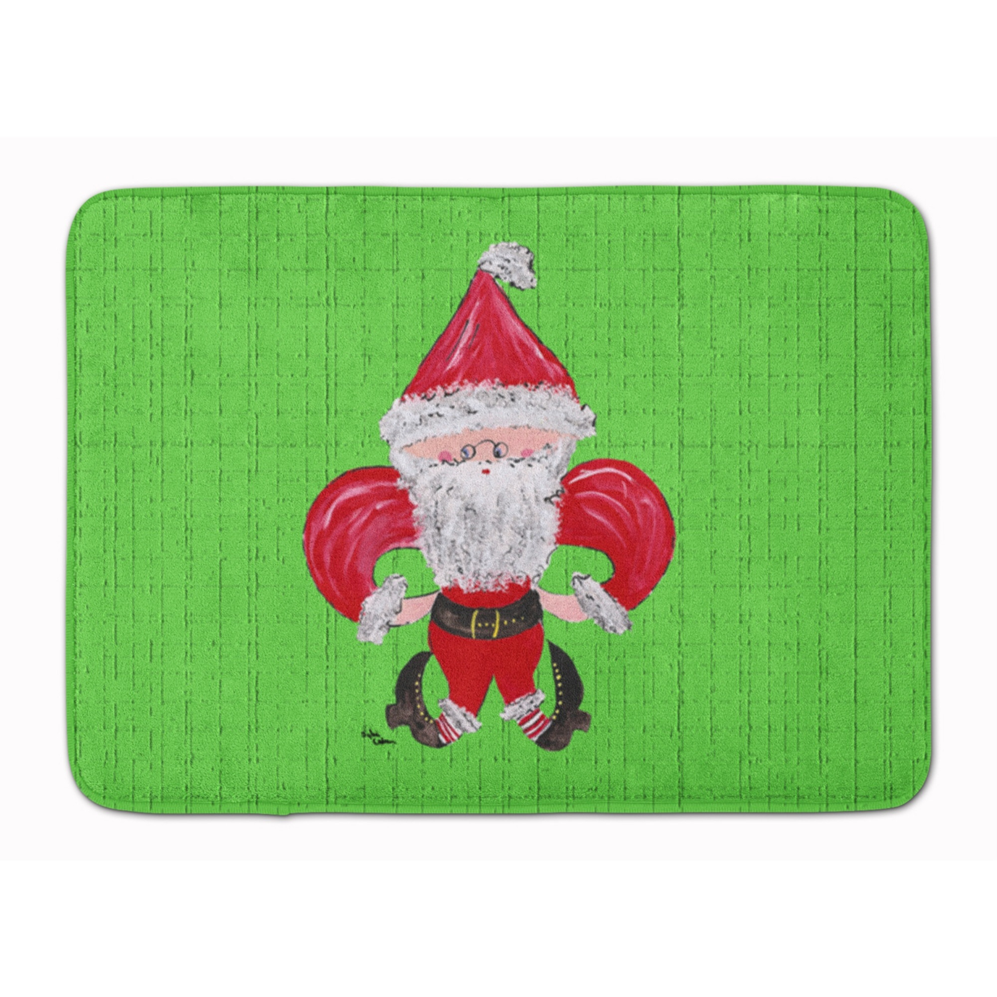 &quotCaroline's Treasures Christmas Fleur de lis Santa Claus Floor Mat, 19"" x 27"", Multicolor"