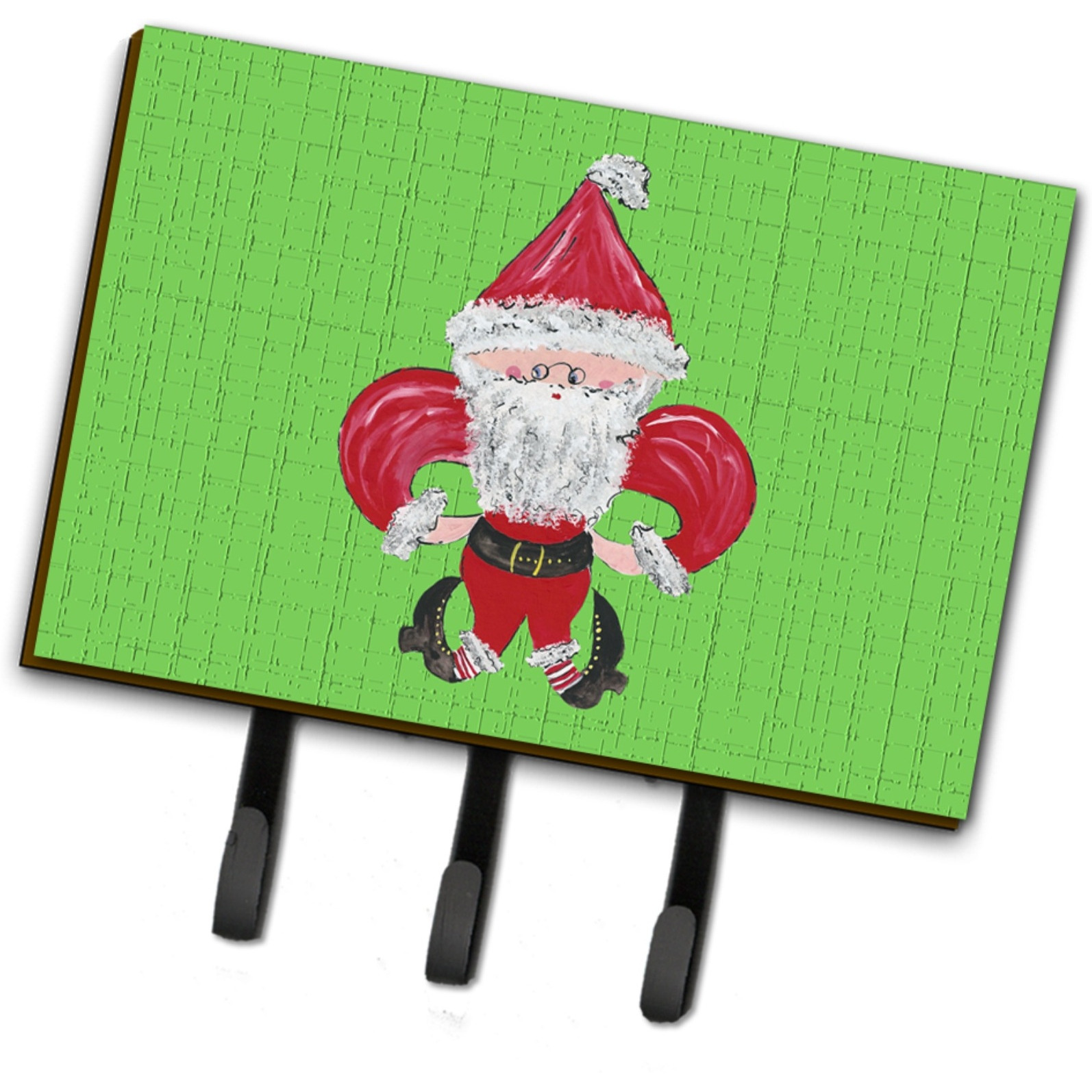 &quotCaroline's Treasures 8500TH68 Christmas Fleur De Lis Santa Claus Leash or Key Holder, Large, Multicolor"