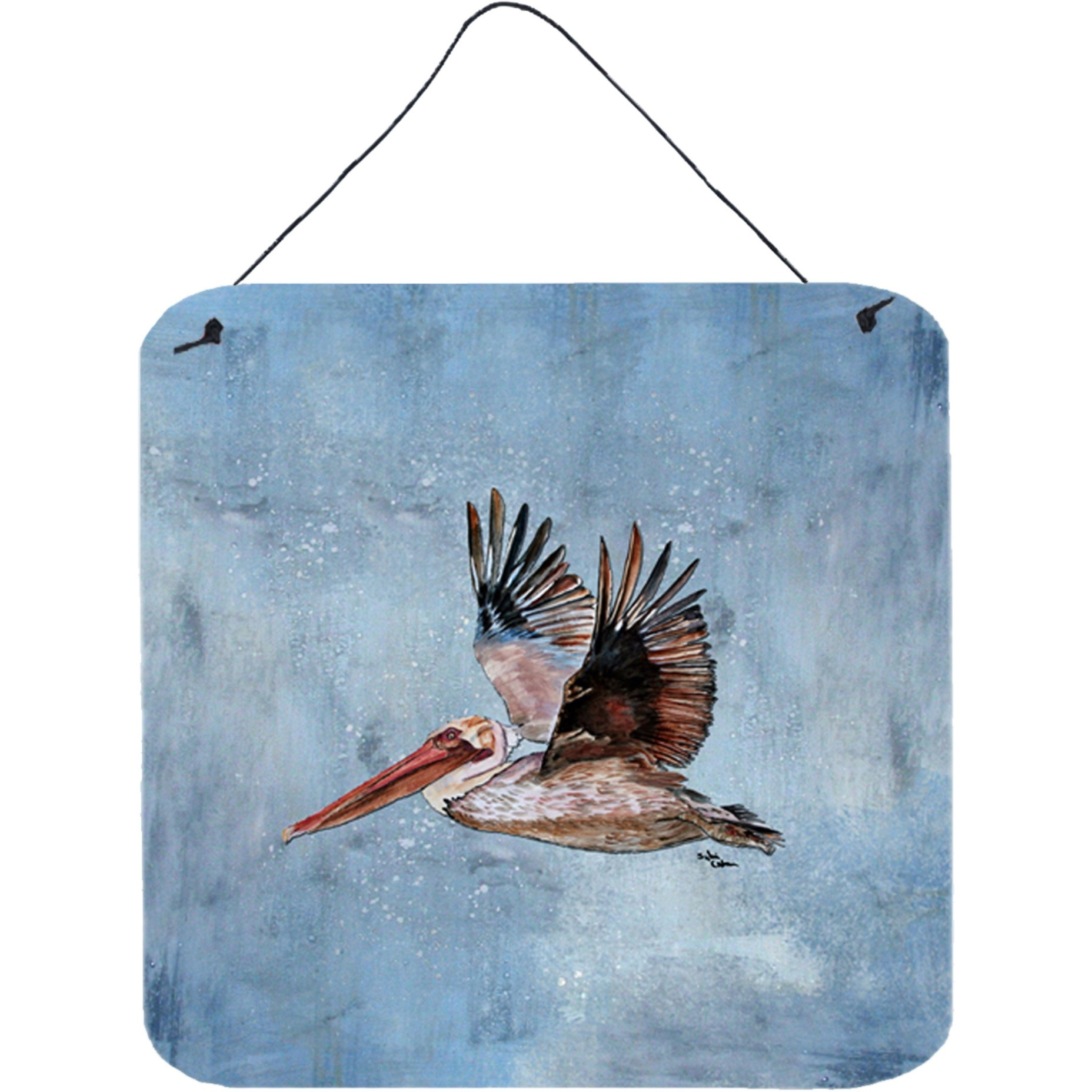 &quotCaroline's Treasures 8506DS66 Bird-Pelican Aluminum Metal Wall or Door Hanging Prints, 6 x 6"", Multicolor"