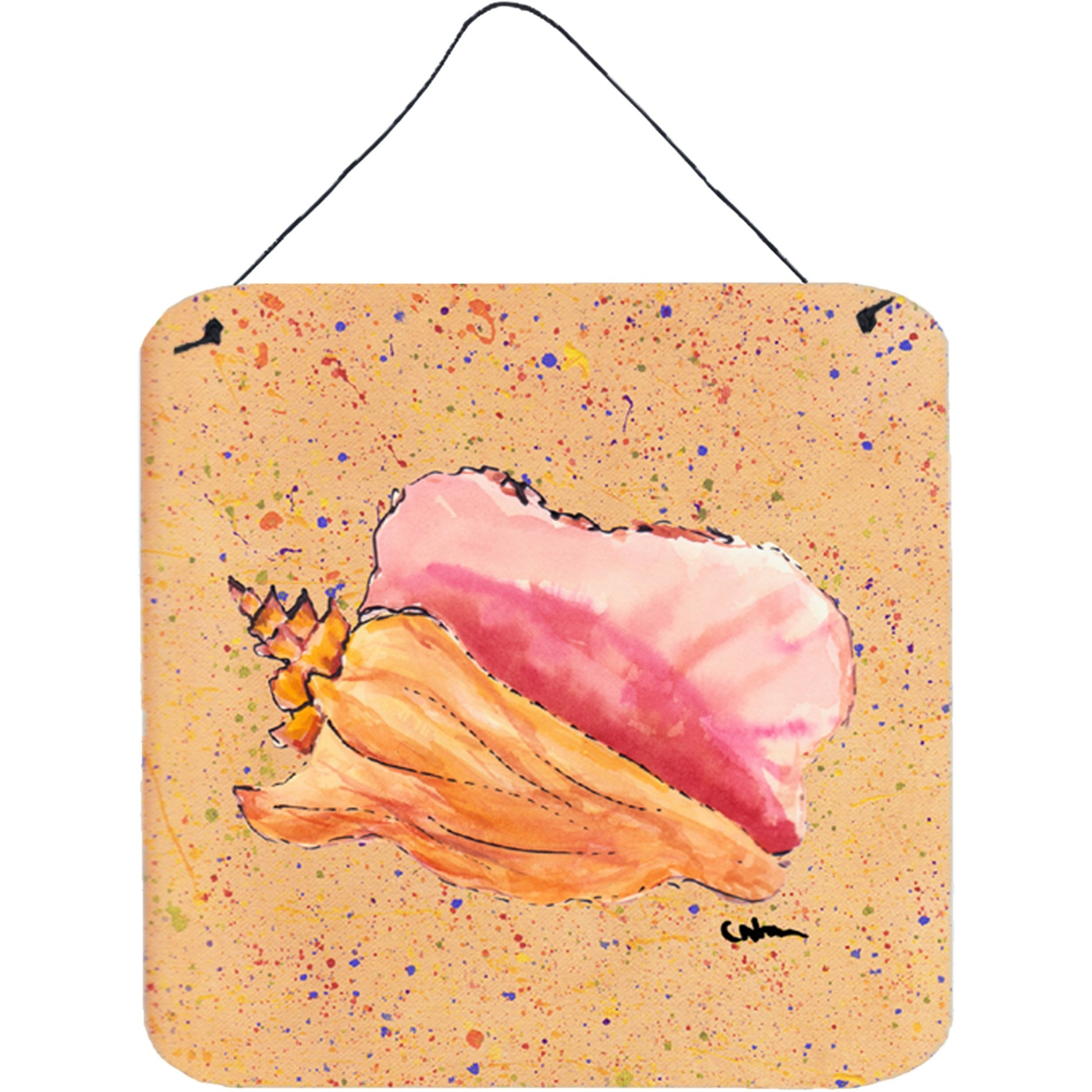 &quotCaroline's Treasures 8522DS66 Shells Aluminum Metal Wall or Door Hanging Prints, 6 x 6"", Multicolor"