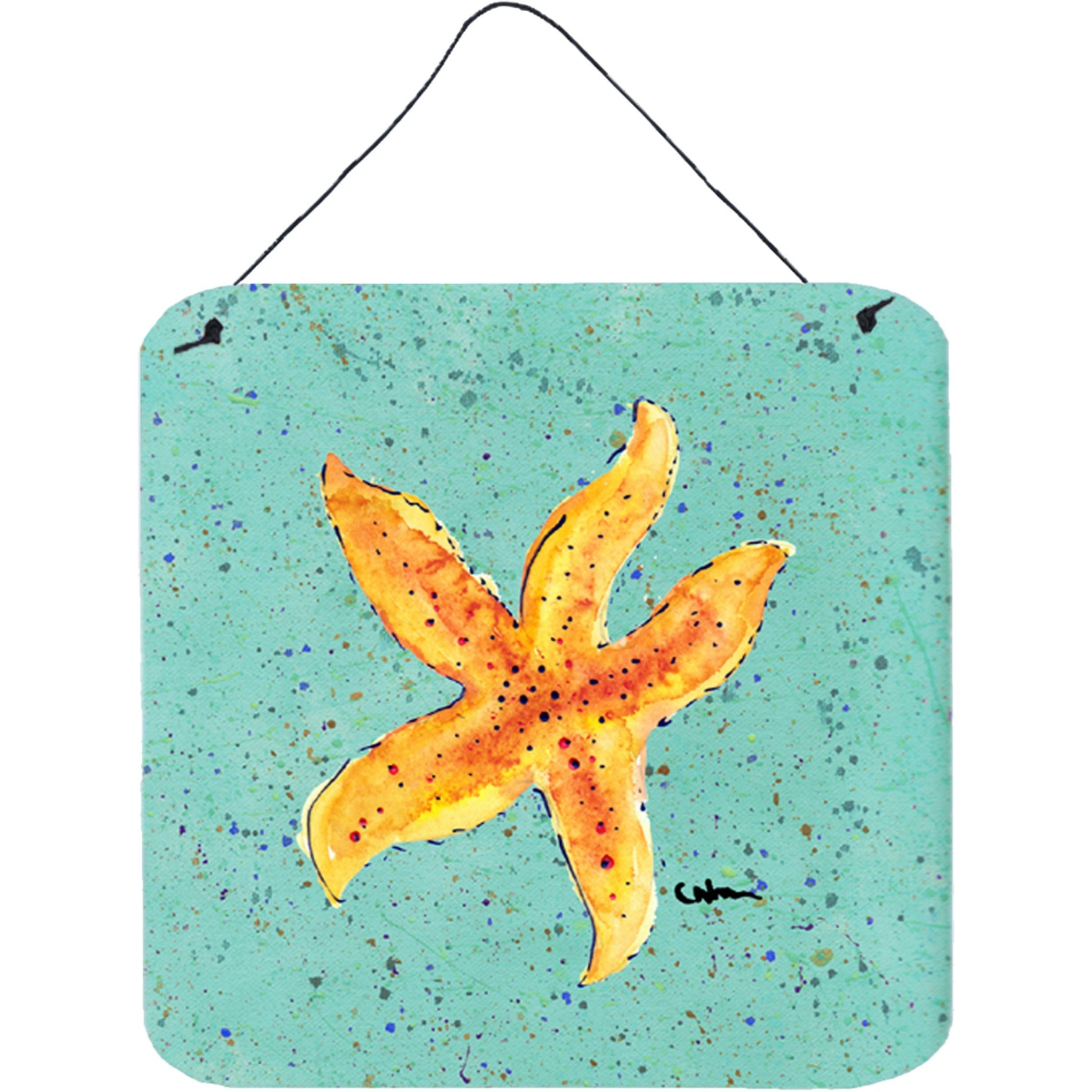 &quotCaroline's Treasures 8527DS66 Starfish Aluminum Metal Wall or Door Hanging Prints, 6 x 6"", Multicolor"