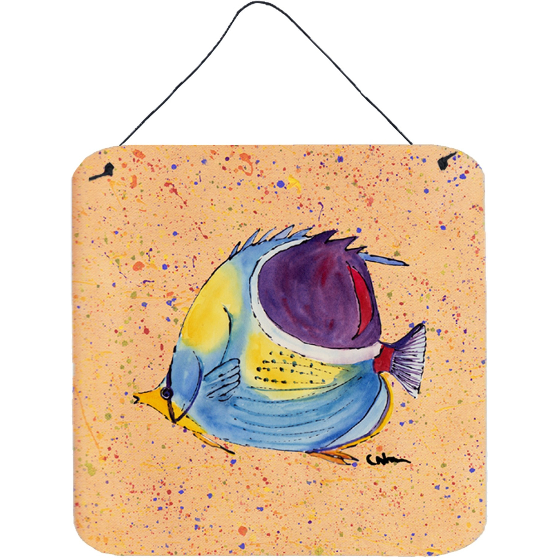 &quotCaroline's Treasures 8529DS66 Tropical Fish Aluminum Metal Wall or Door Hanging Prints, 6 x 6"", Multicolor"