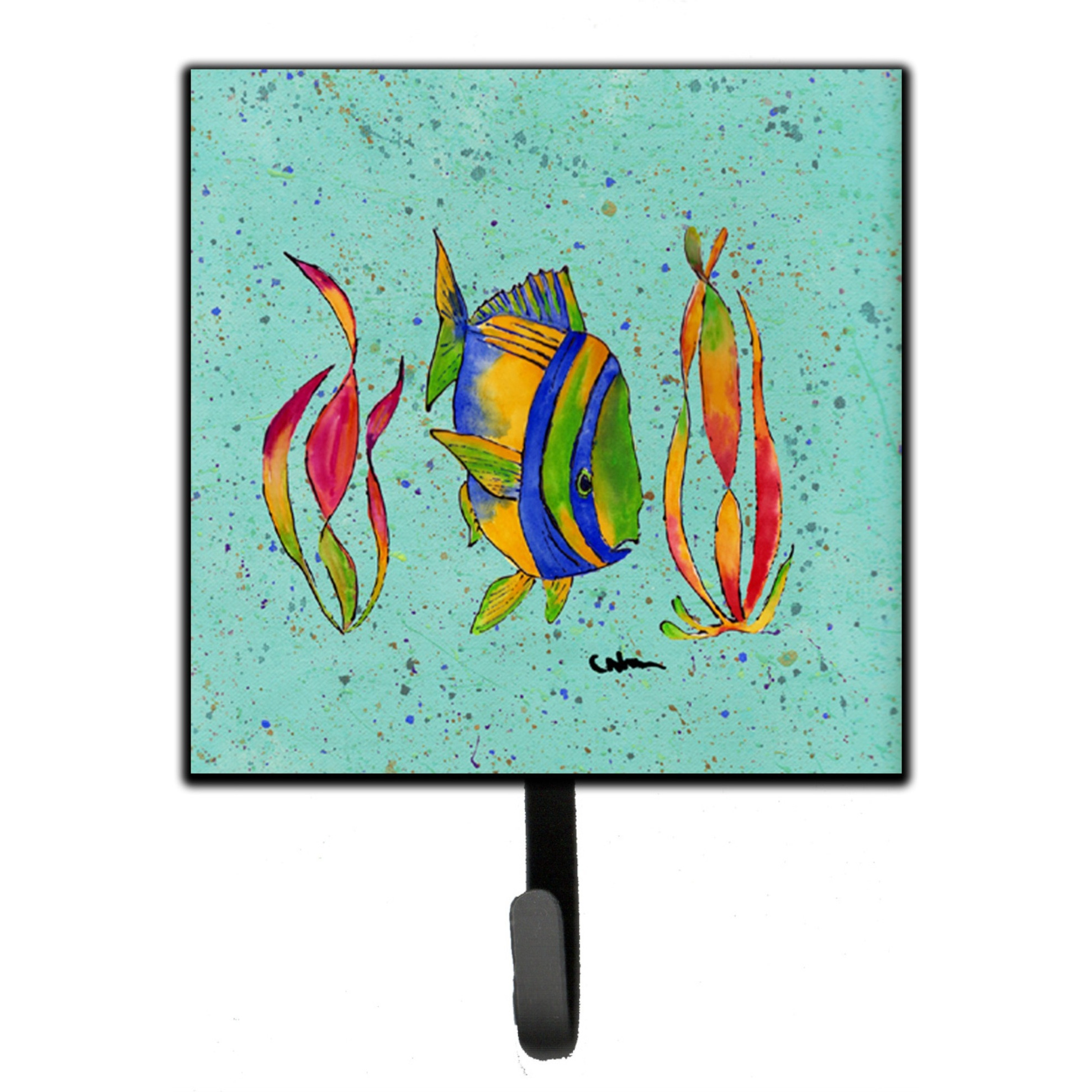 &quotCaroline's Treasures 8530SH4 Tropical Fish Leash Holder or Key Hook, Small, Multicolor"
