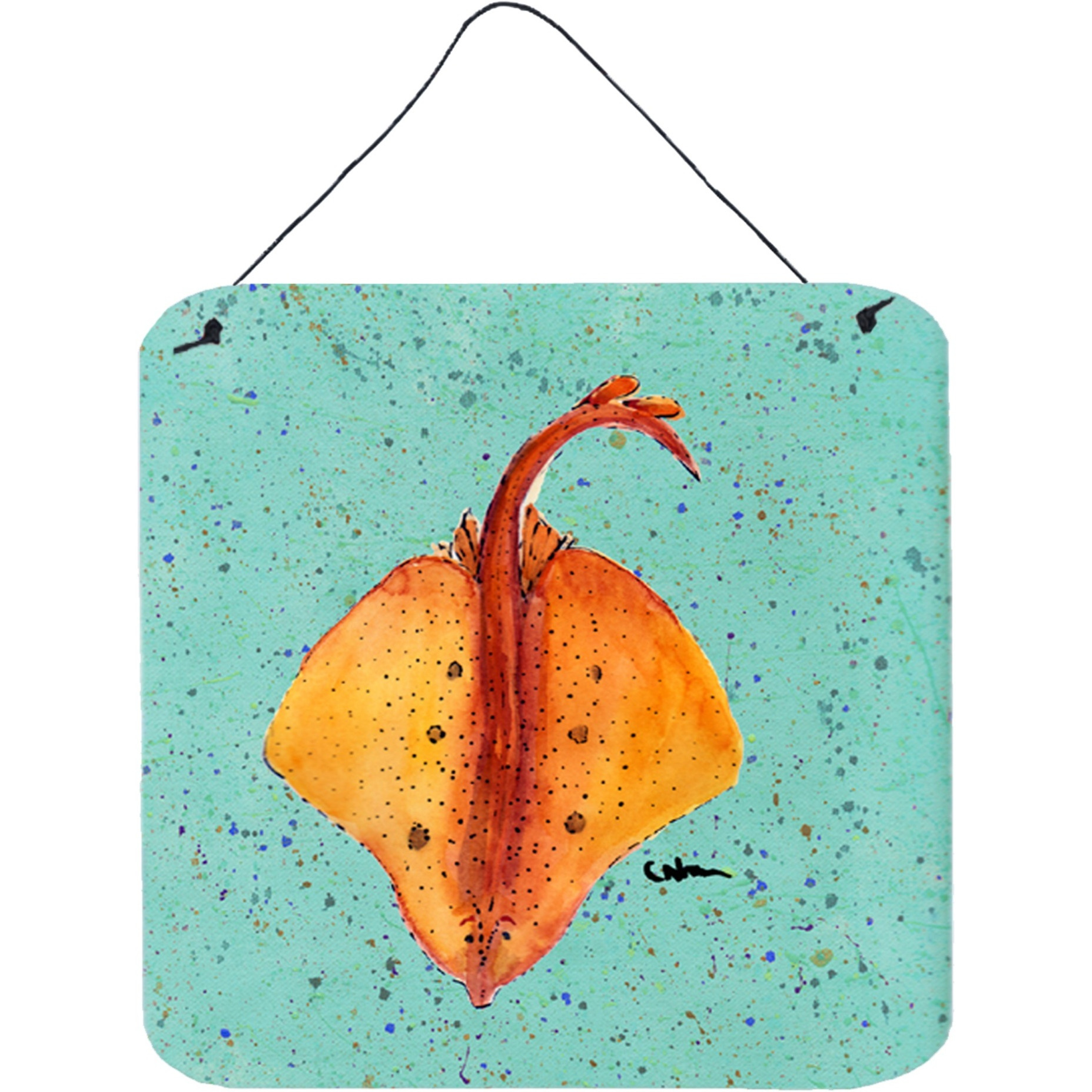 &quotCaroline's Treasures 8532DS66 Stingray Aluminum Metal Wall or Door Hanging Prints, 6 x 6"", Multicolor"
