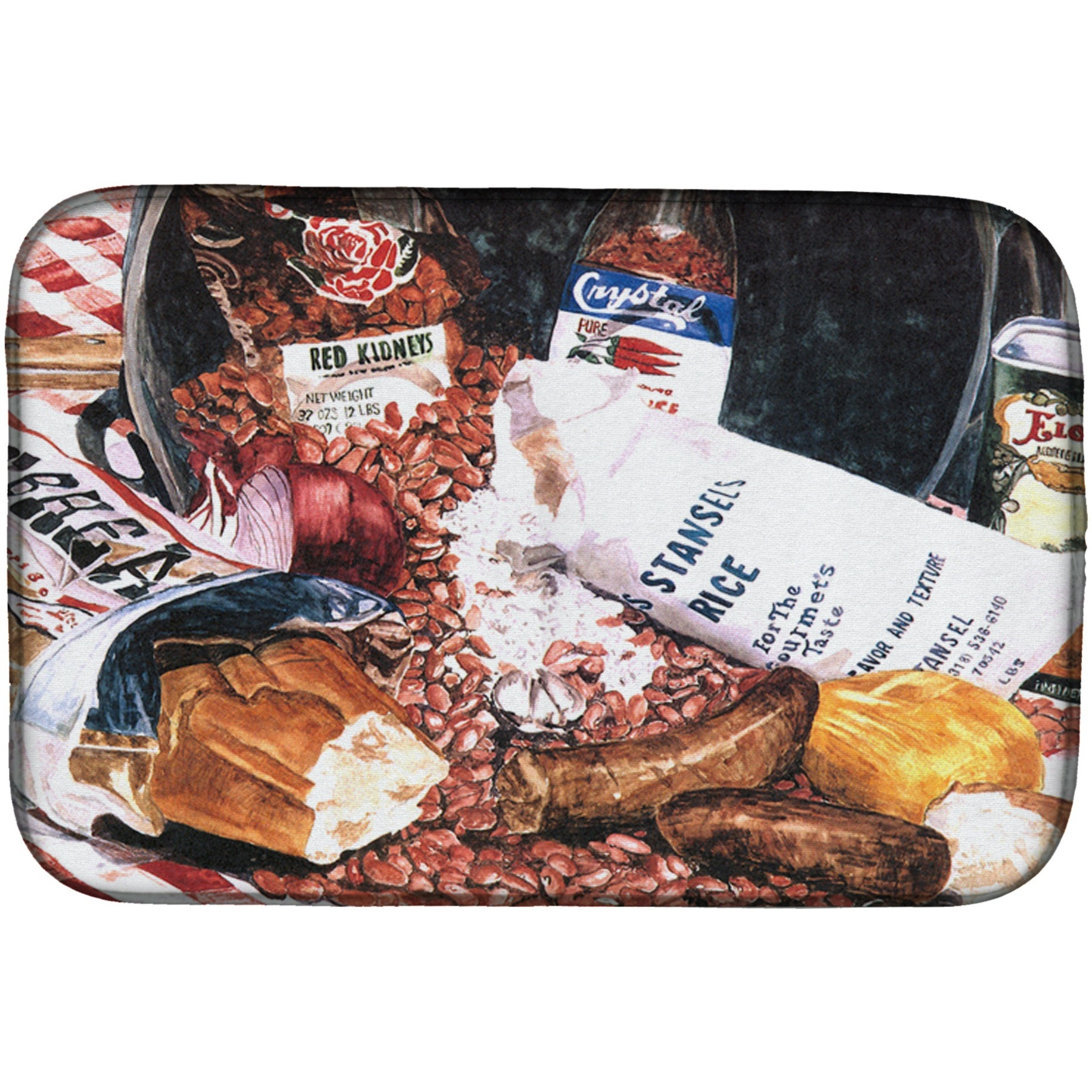 &quotCaroline's Treasures Red Beans And Rice Dish Drying Mat, 14"" x 21"", Multicolor"