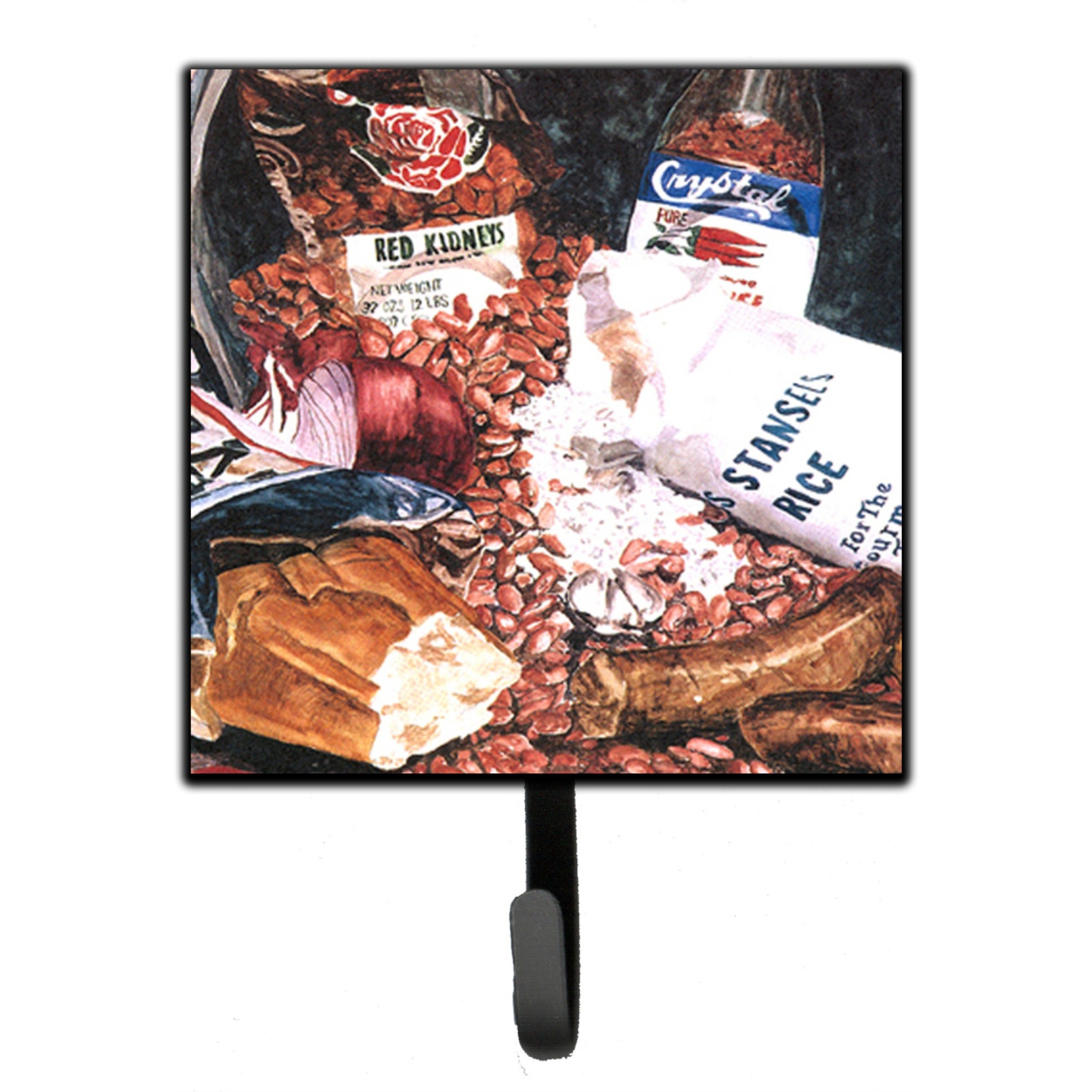 &quotCaroline's Treasures 8536SH4 Red Beans and Rice Leash Holder or Key Hook, Small, Multicolor"