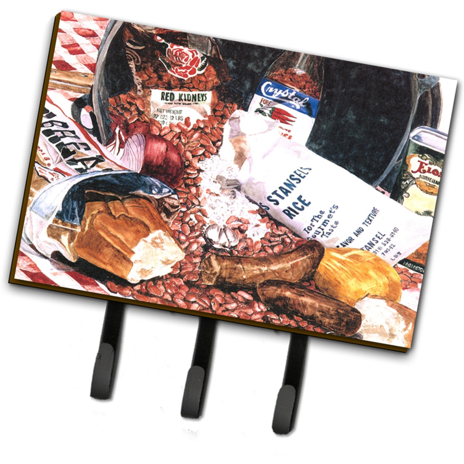 &quotCaroline's Treasures 8536TH68 Red Beans and Rice Leash Holder or Key Hook, Large, Multicolor"