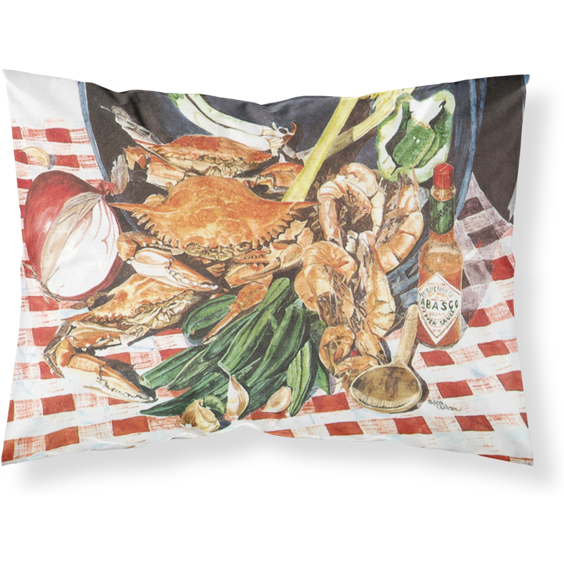 &quotCaroline's Treasures 8537PILLOWCASE Crab Boil Moisture Wicking Fabric Standard Pillowcase, Large, Multicolor"