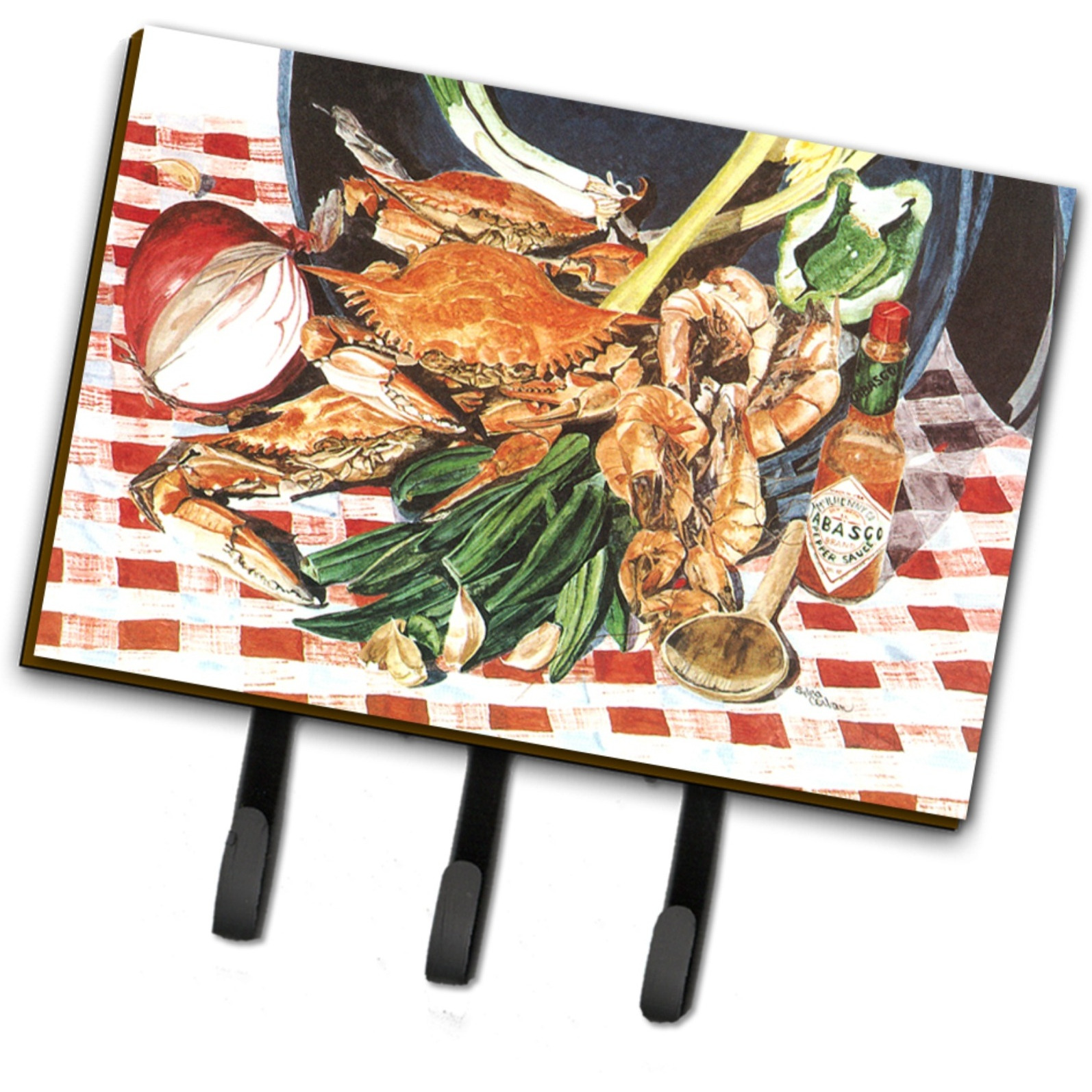 &quotCaroline's Treasures 8537TH68 Crab Boil Leash Holder or Key Hook, Large, Multicolor"
