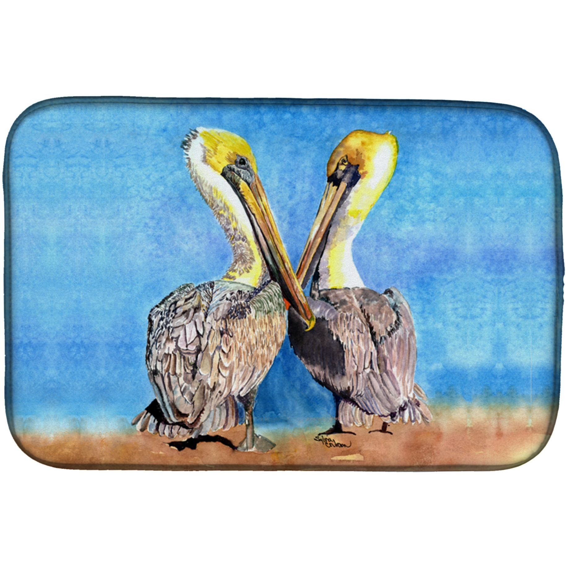 &quotCaroline's Treasures Pelican Dish Drying Mat, 14"" x 21"", Multicolor"