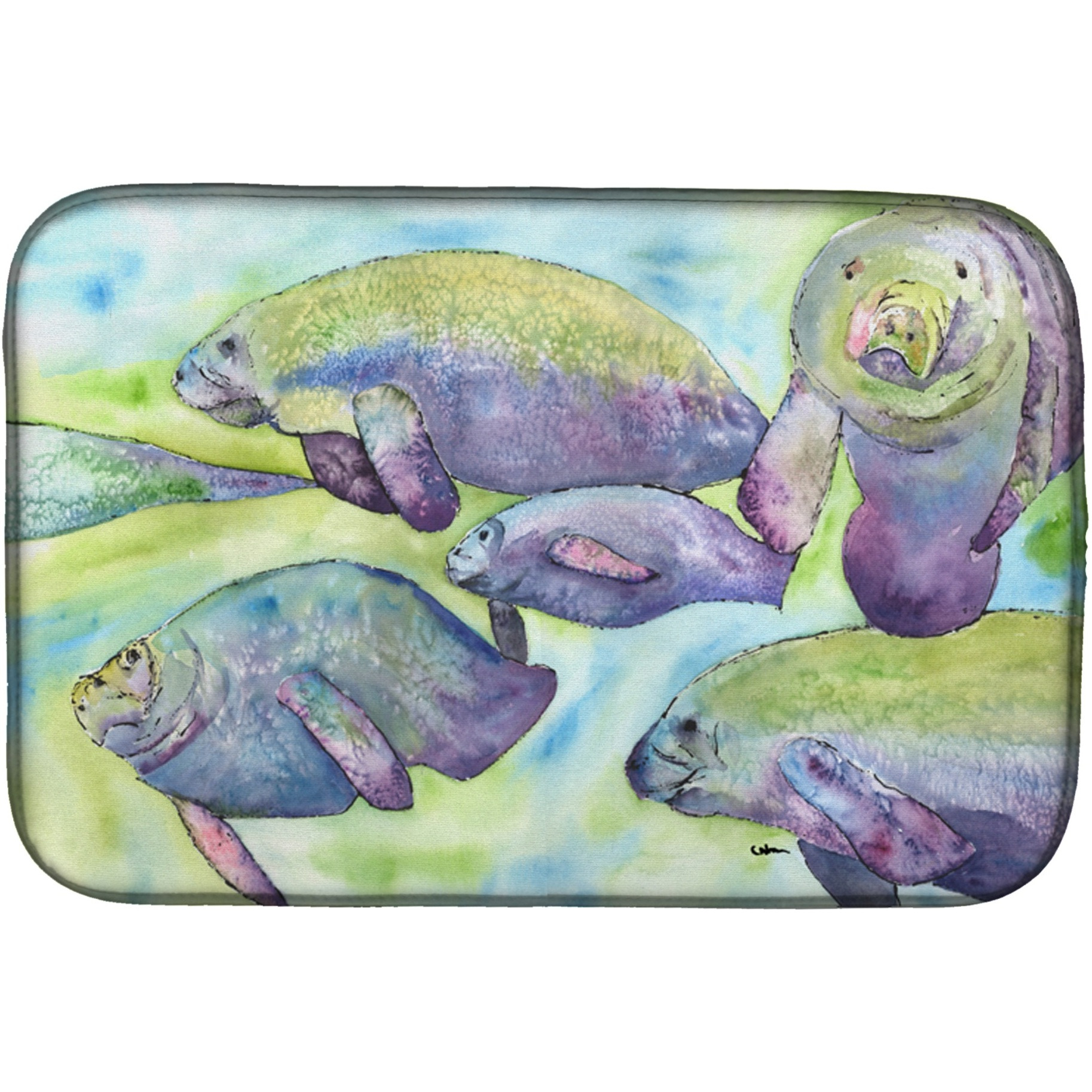 &quotCaroline's Treasures Manatee Dish Drying Mat, 14 x 21, Multicolor"