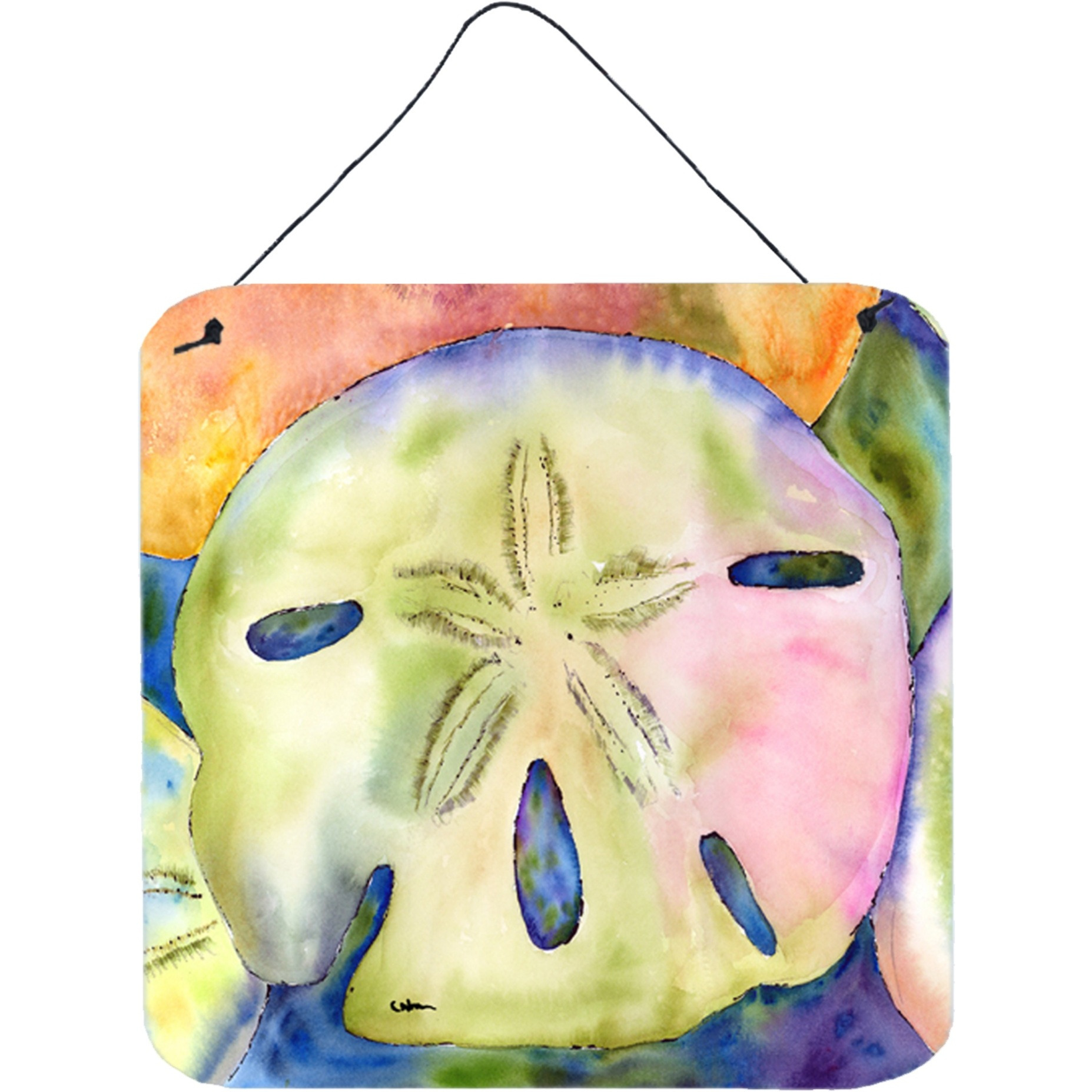 &quotCaroline's Treasures Sand Dollar Aluminum Metal Wall or Door Hanging Prints, 6 x 6"", Multicolor"